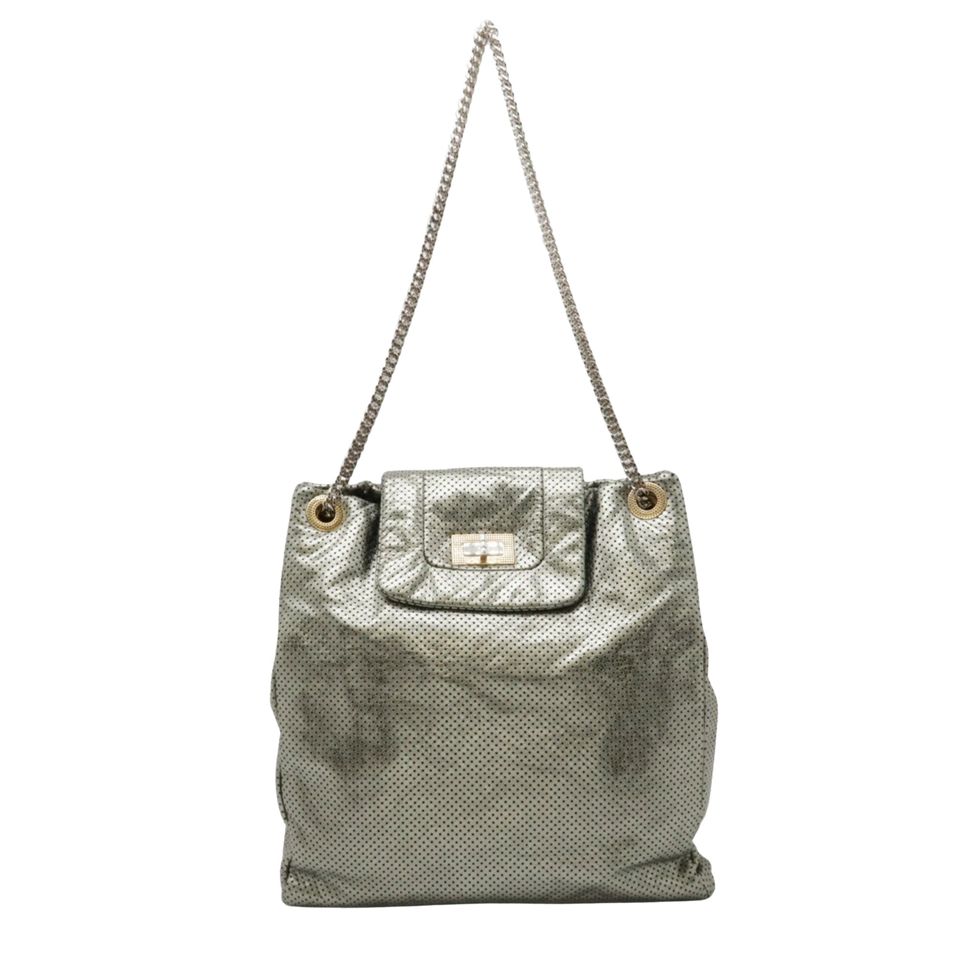 "Chanel 2,55", Grey, Leather, shoulder