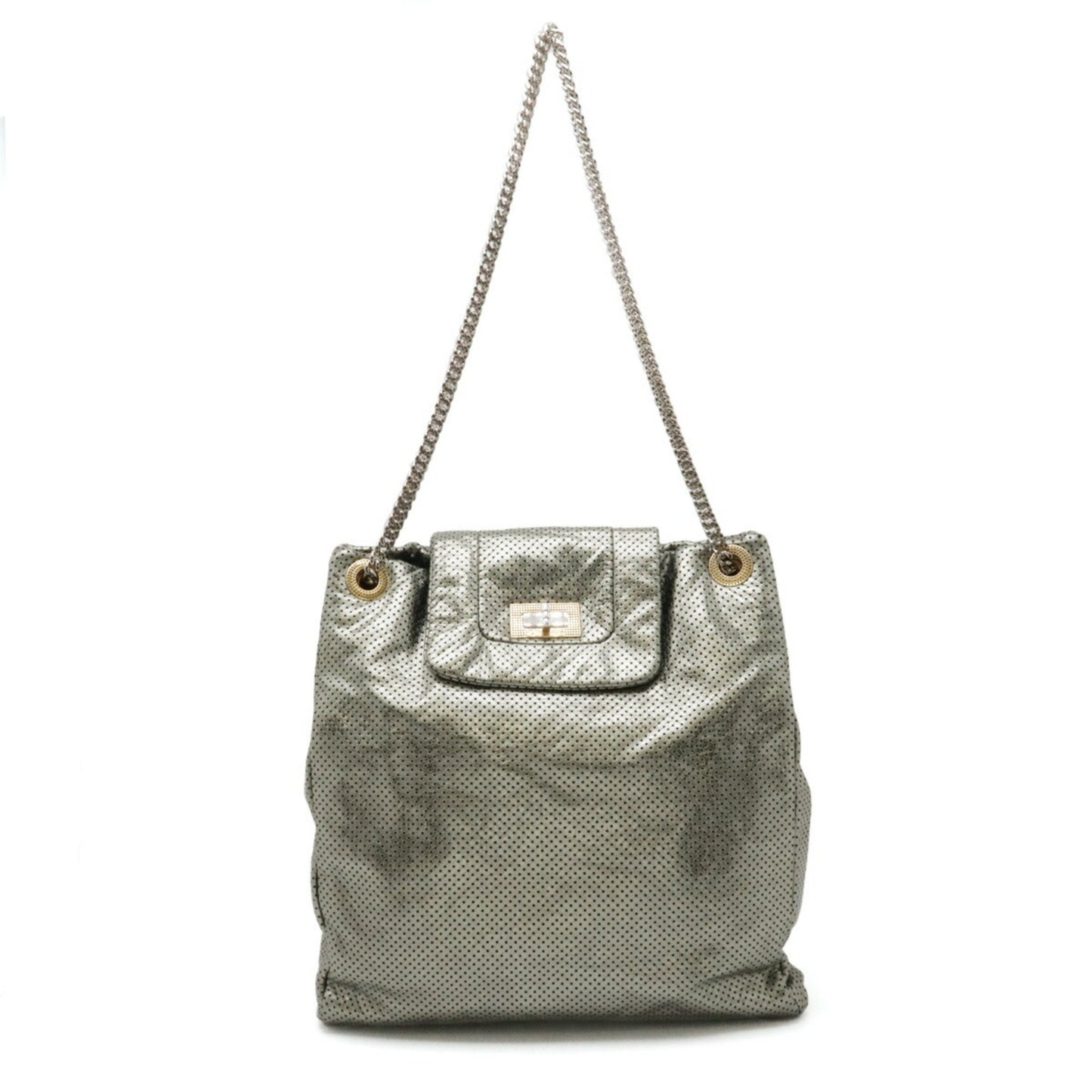 "Chanel 2,55", Grey, Leather, shoulder