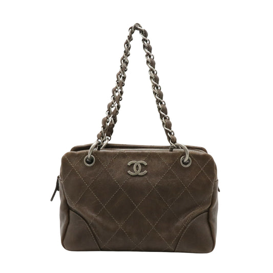 Chanel, Brown, Leather, shoulder