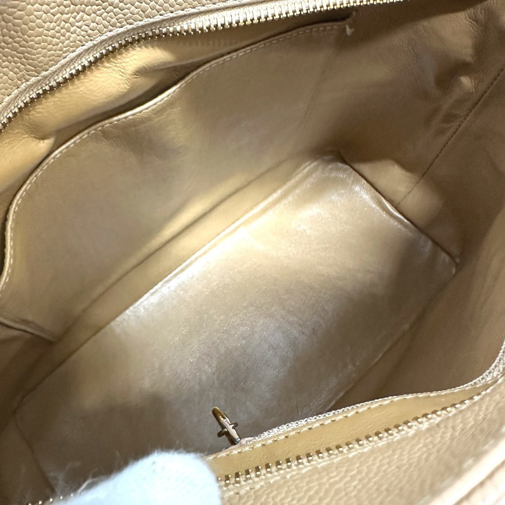 Chanel Shopping, Beige, Leather, tote