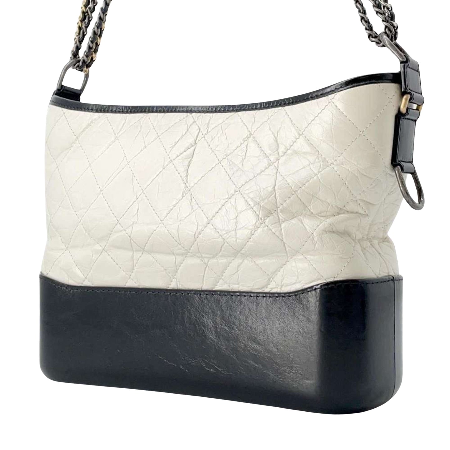 Chanel Gabrielle, White, Leather, shoulder