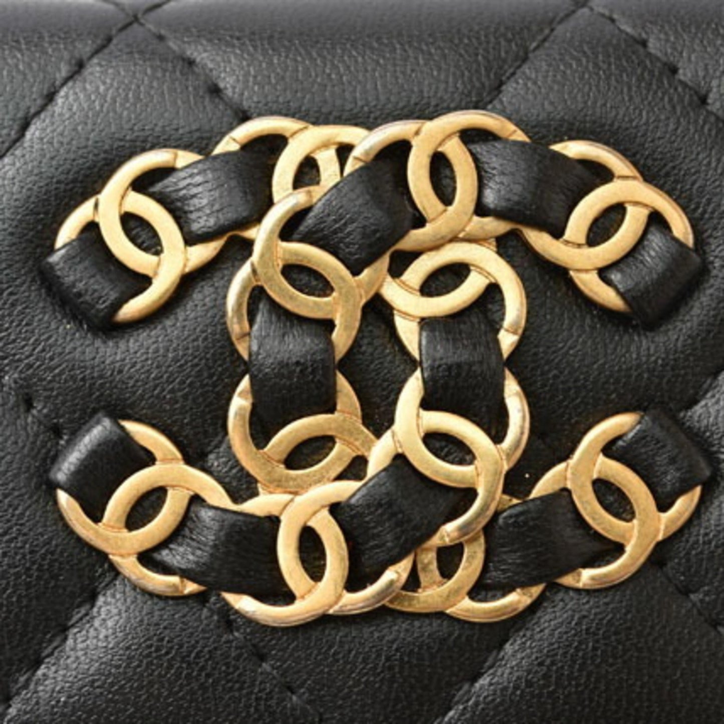 Chanel Wallet On Chain, Black, Leather, clutch