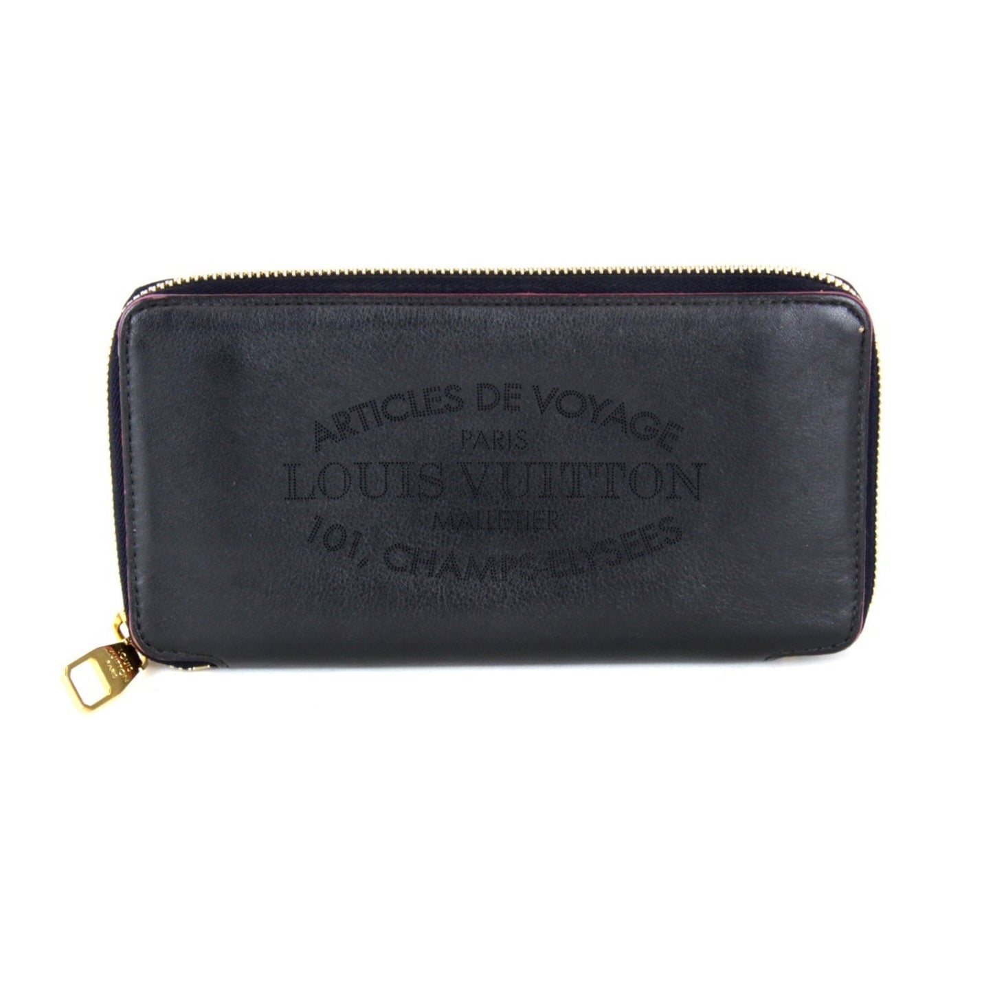 Louis Vuitton Léna, Black, Leather, wallet