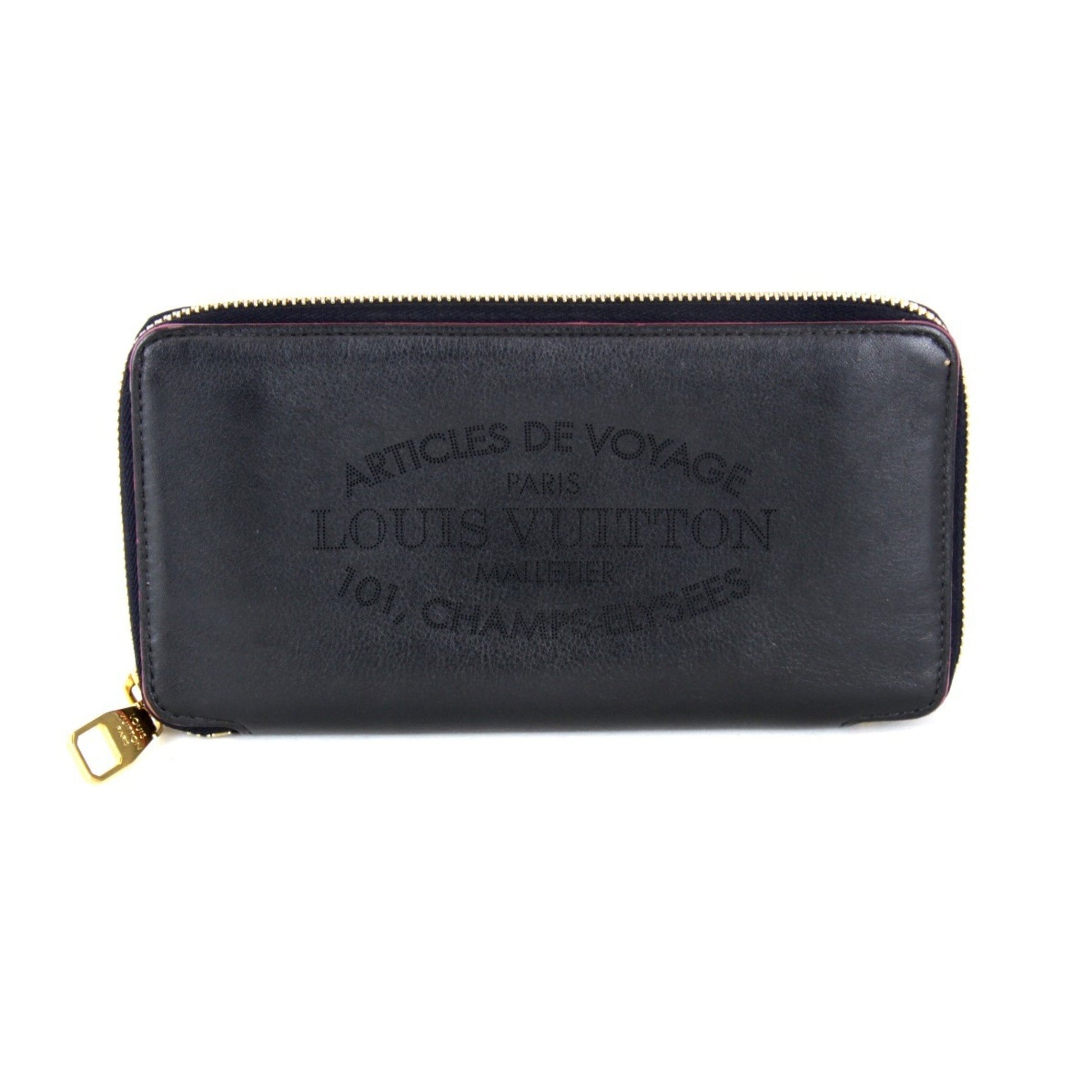 Louis Vuitton Léna, Black, Leather, wallet