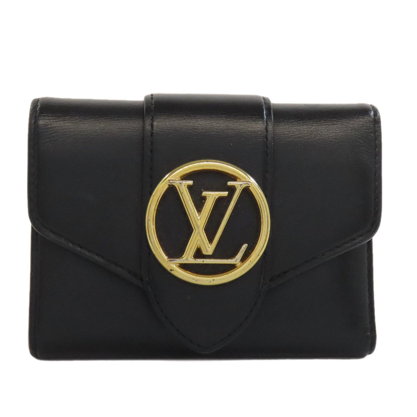 Louis Vuitton Pont Neuf, Black, Leather, wallet