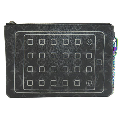 Louis Vuitton iPad Pouch, Black, Canvas, clutch