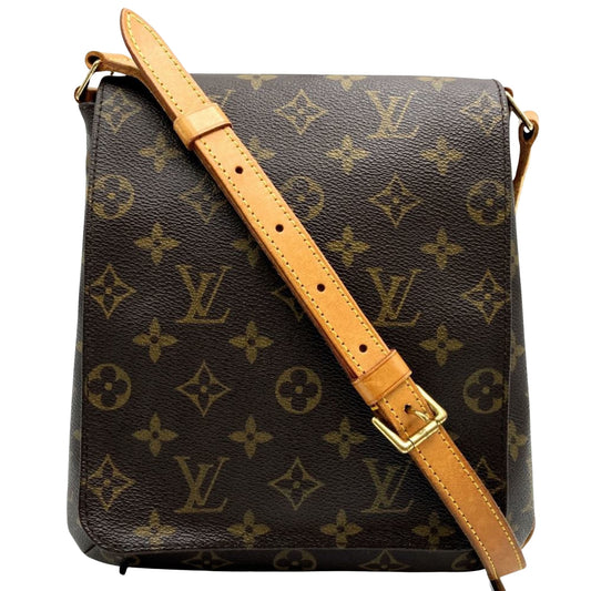 Louis Vuitton Musette Salsa, Brown, Canvas, shoulder