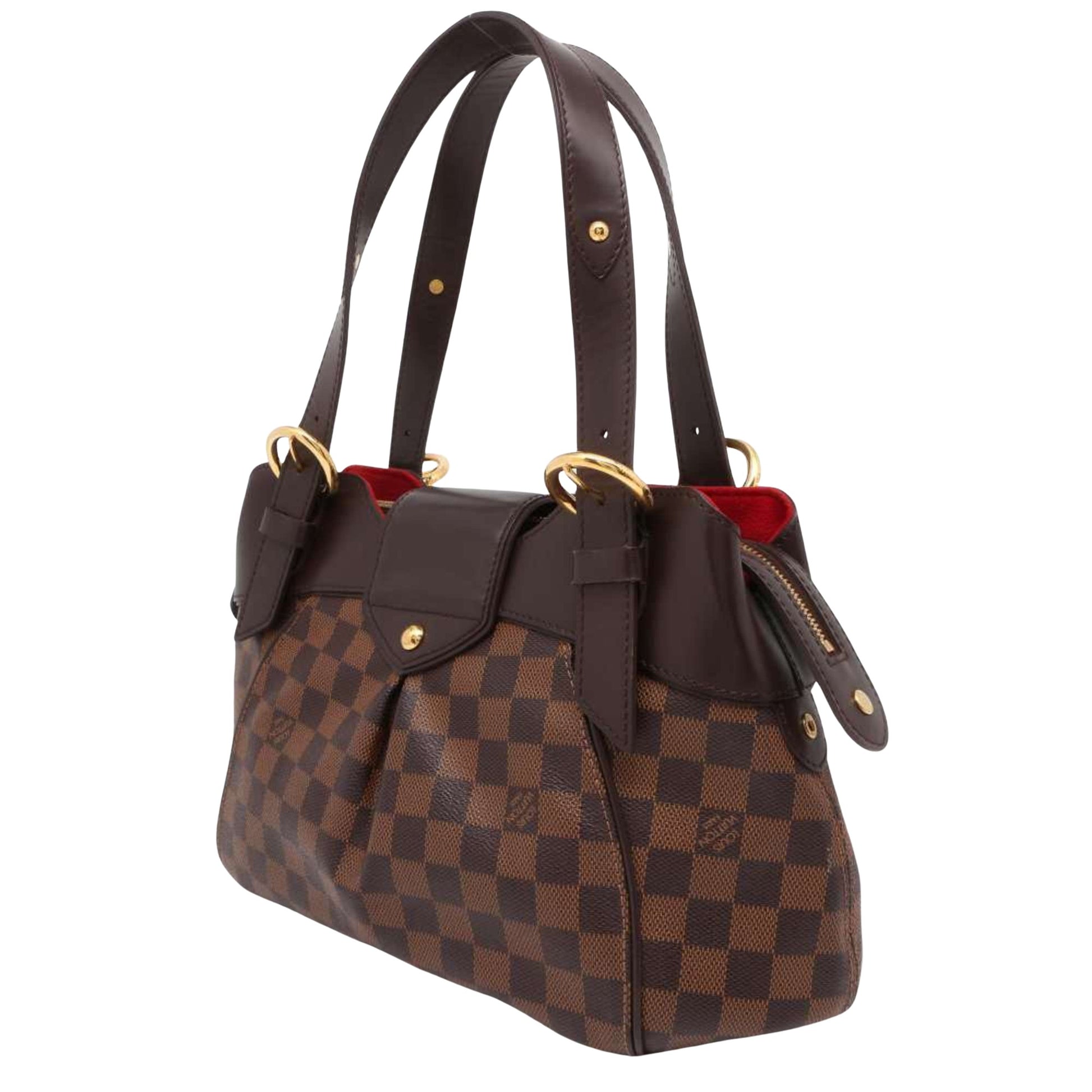 Louis Vuitton Sistina, Brown, Canvas, shoulder