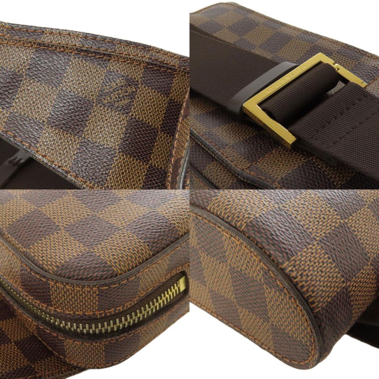 Louis Vuitton Geronimo, Brown, Canvas, shoulder