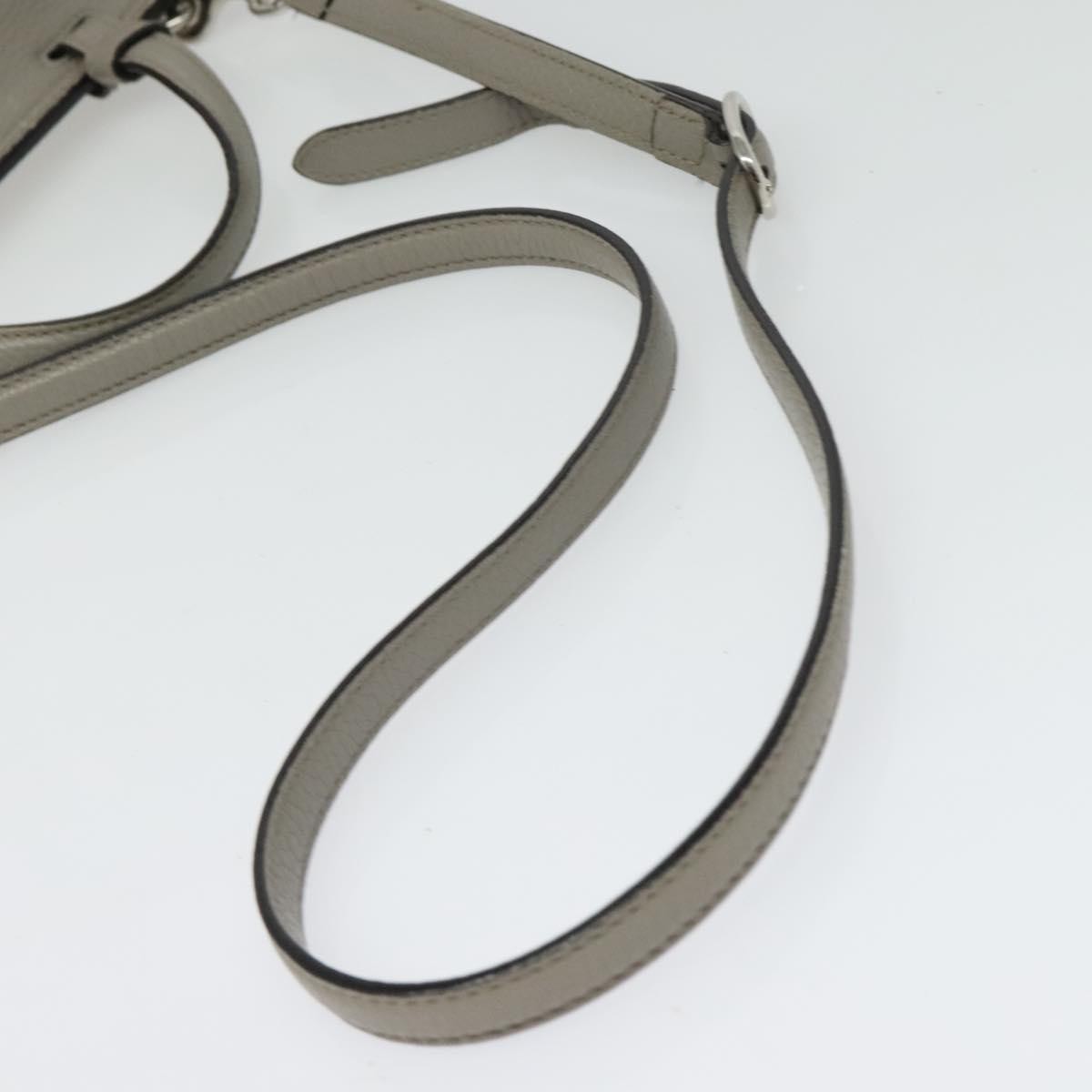 Gucci Bamboo Daily Top Handle Leather, Gray, Leather, Shoulder Bag