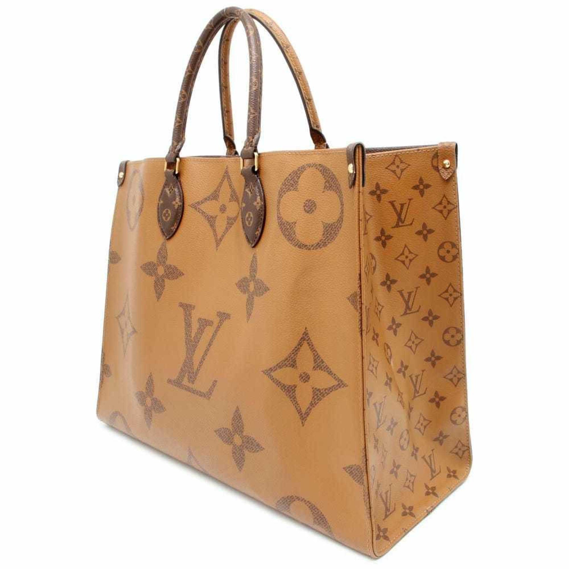 Louis Vuitton On The Go, Brown, Canvas, tote