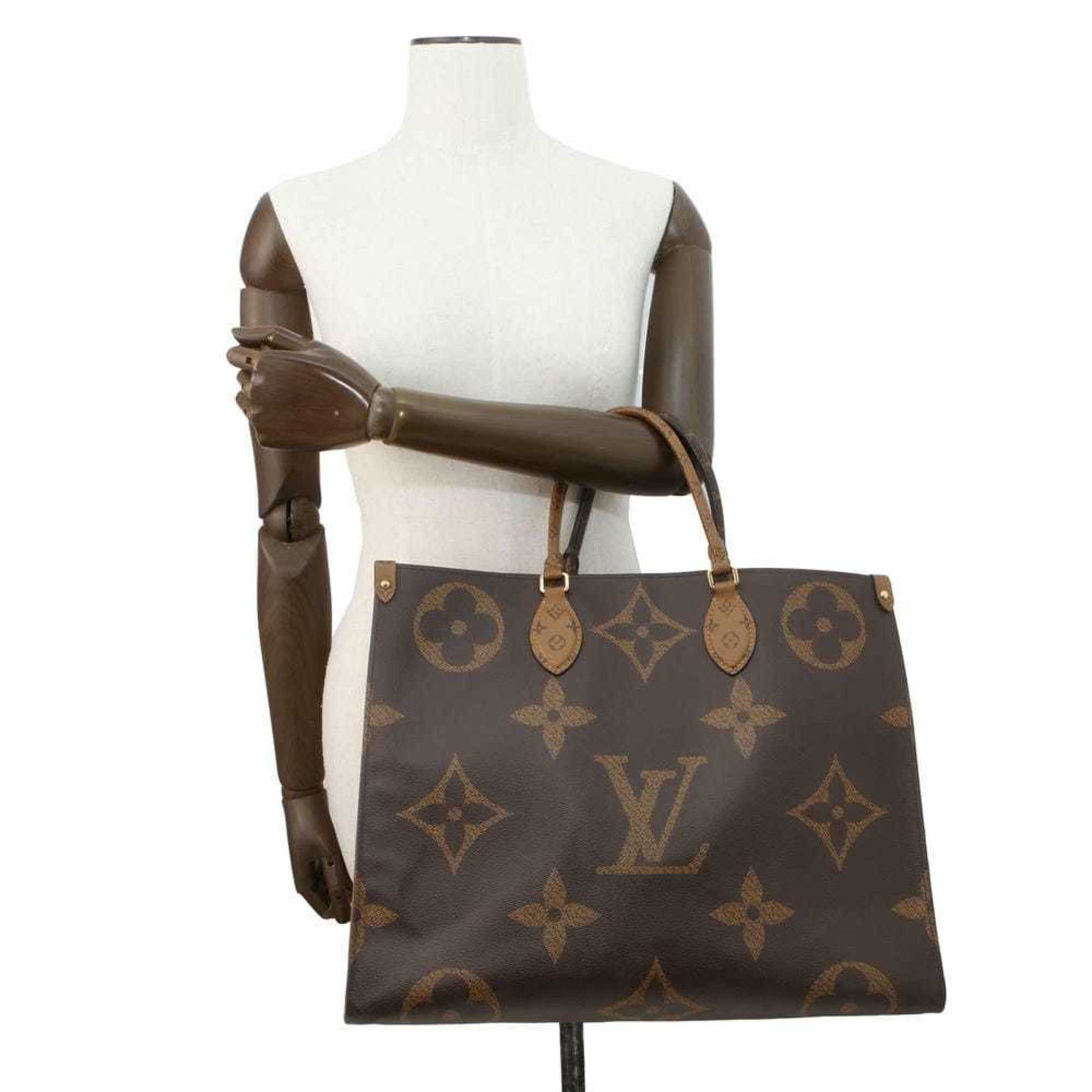 Louis Vuitton On The Go, Brown, Canvas, tote