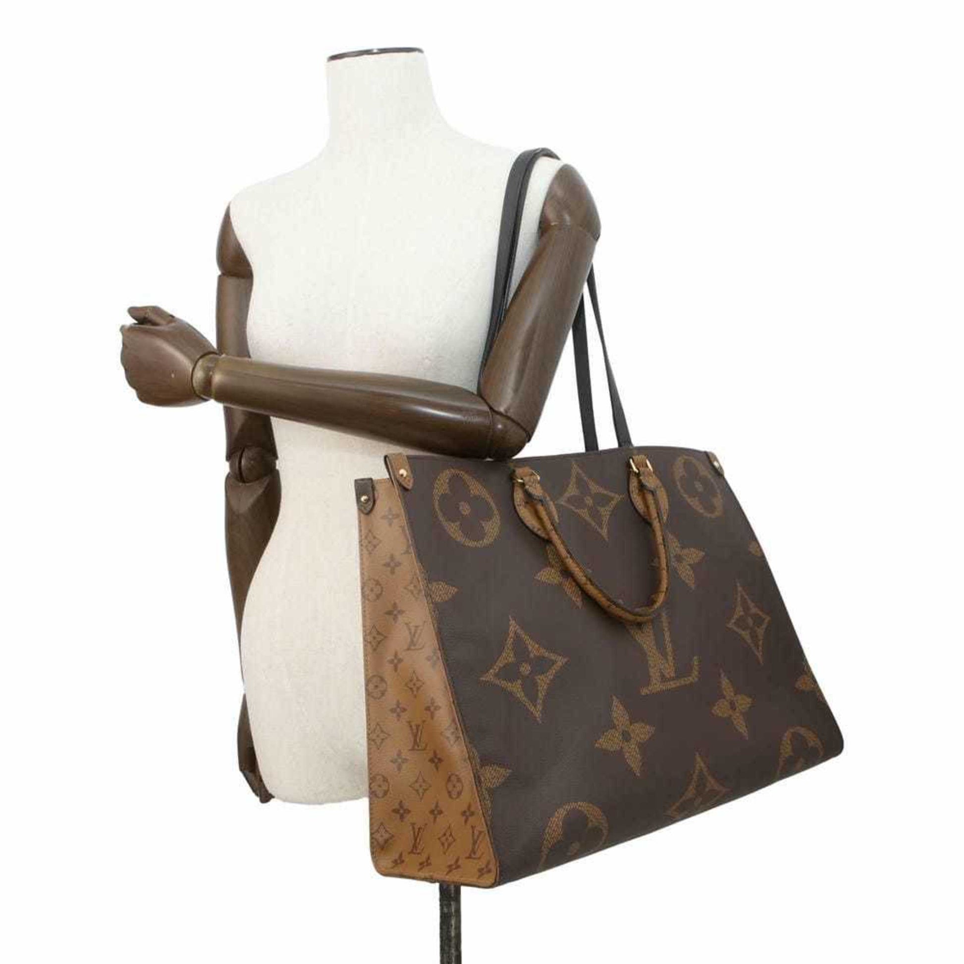 Louis Vuitton On The Go, Brown, Canvas, tote