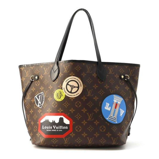 Louis Vuitton Neverfull MM, Brown, Canvas, tote