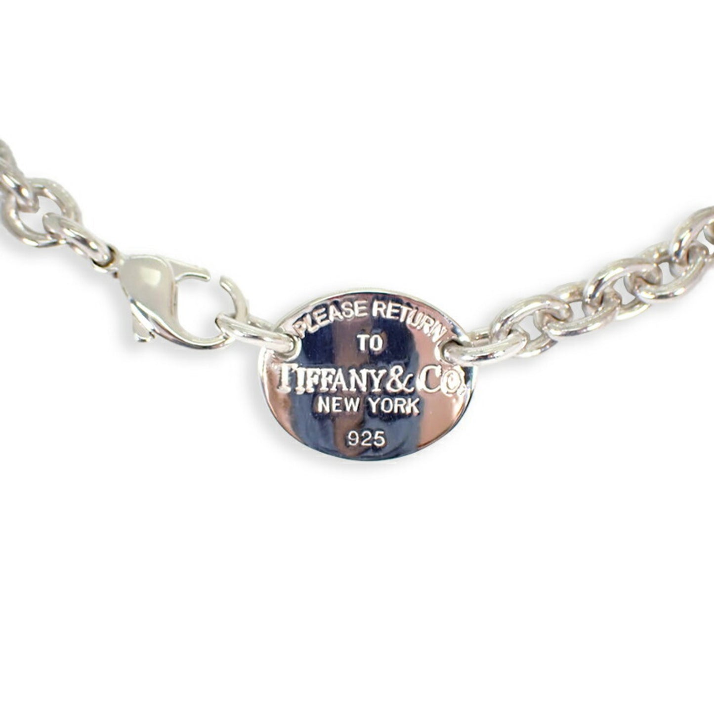 Tiffany & Co Return to Oval, Silver, Silver, necklace