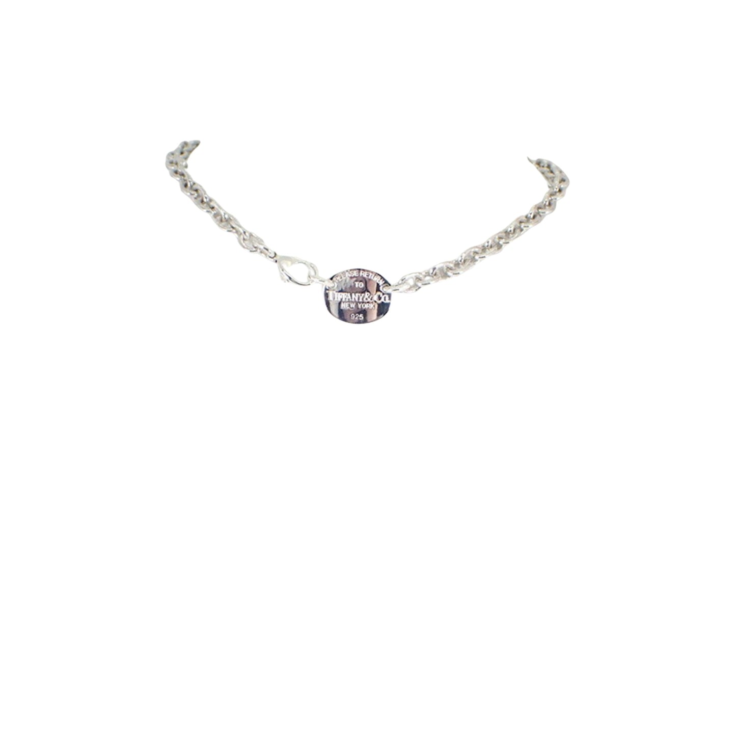 Tiffany & Co Return to Oval, Silver, Silver, necklace