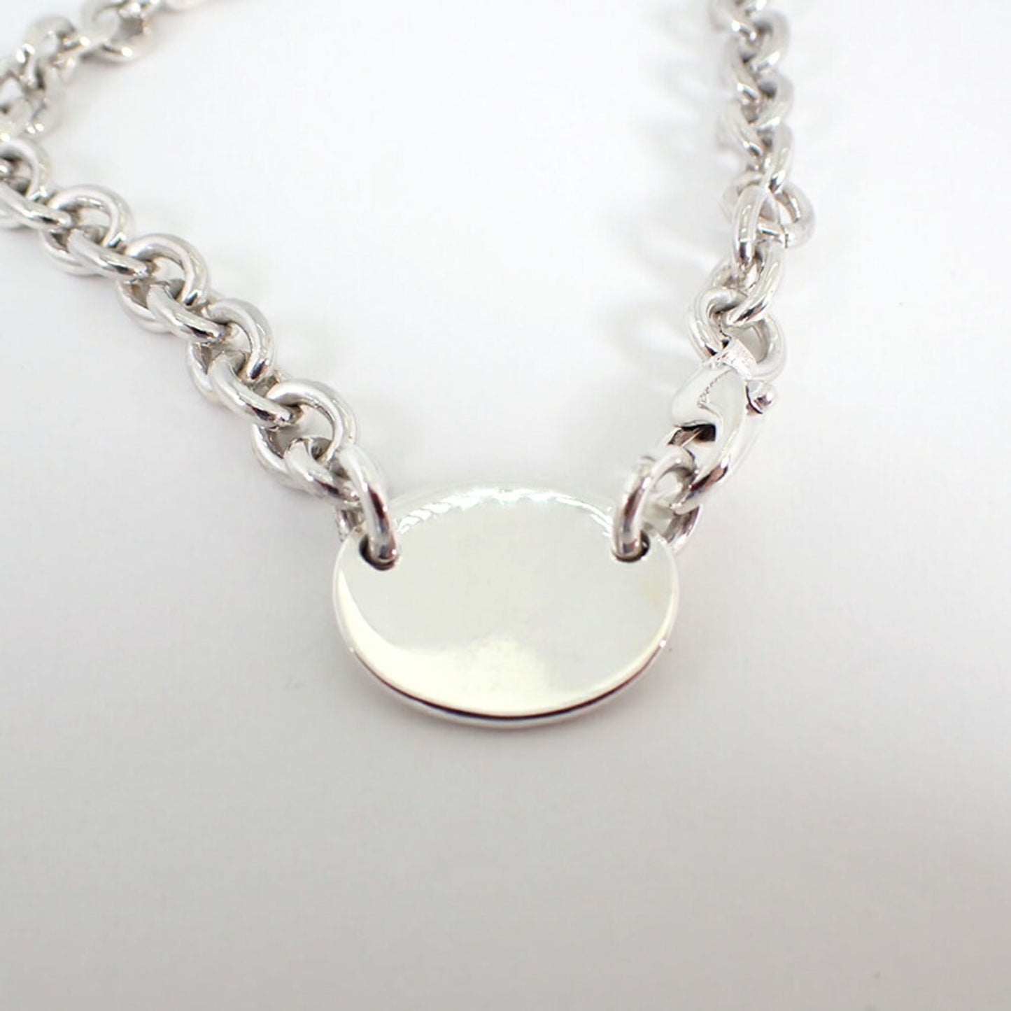 Tiffany & Co Return to Oval, Silver, Silver, necklace