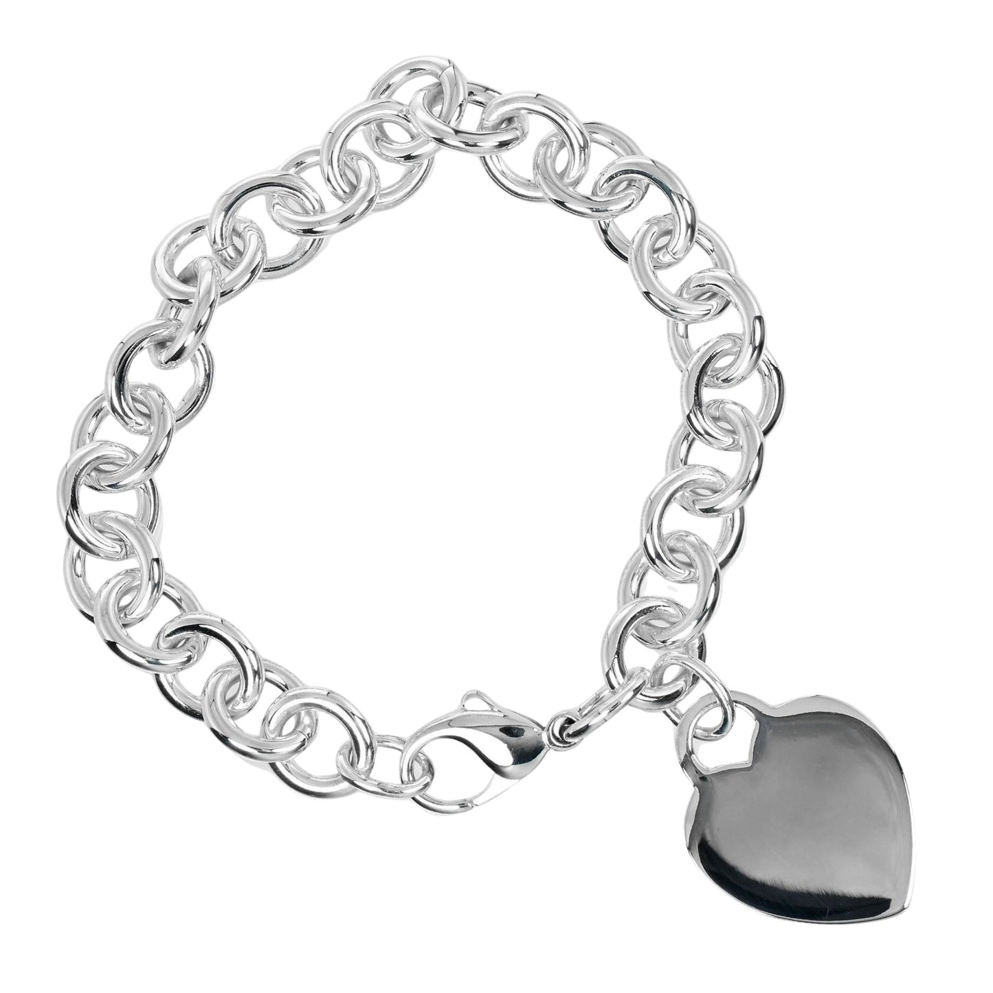 Tiffany & Co Plaque coeur, Silver, Silver, bracelet