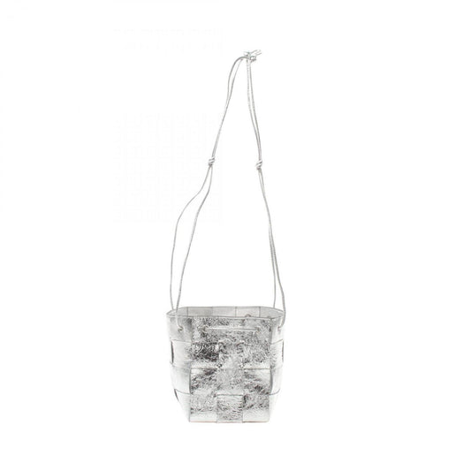 Bottega Veneta Cassette, Silver, Leather, shoulder