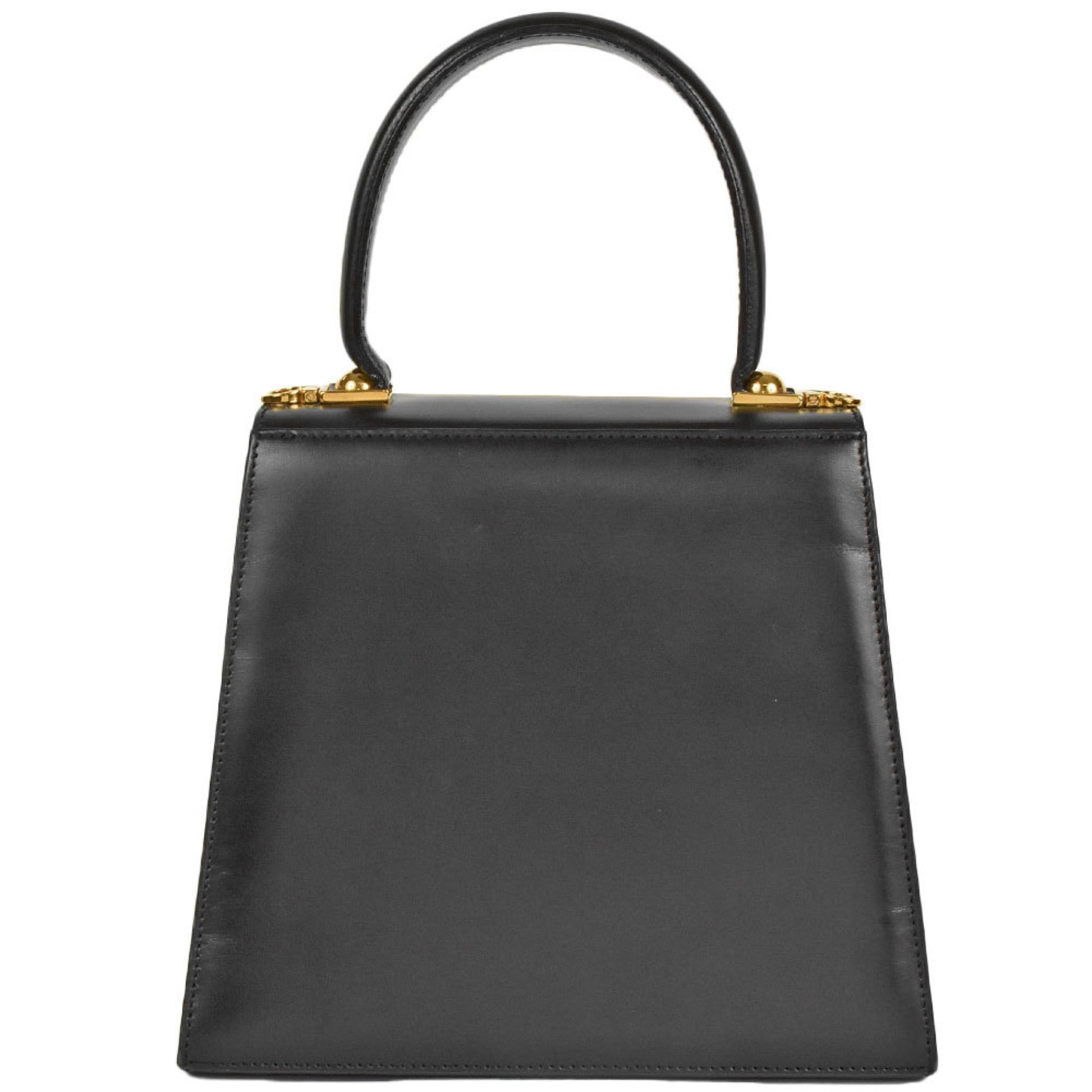 Salvatore Ferragamo Gancini, Black, Leather, handbag