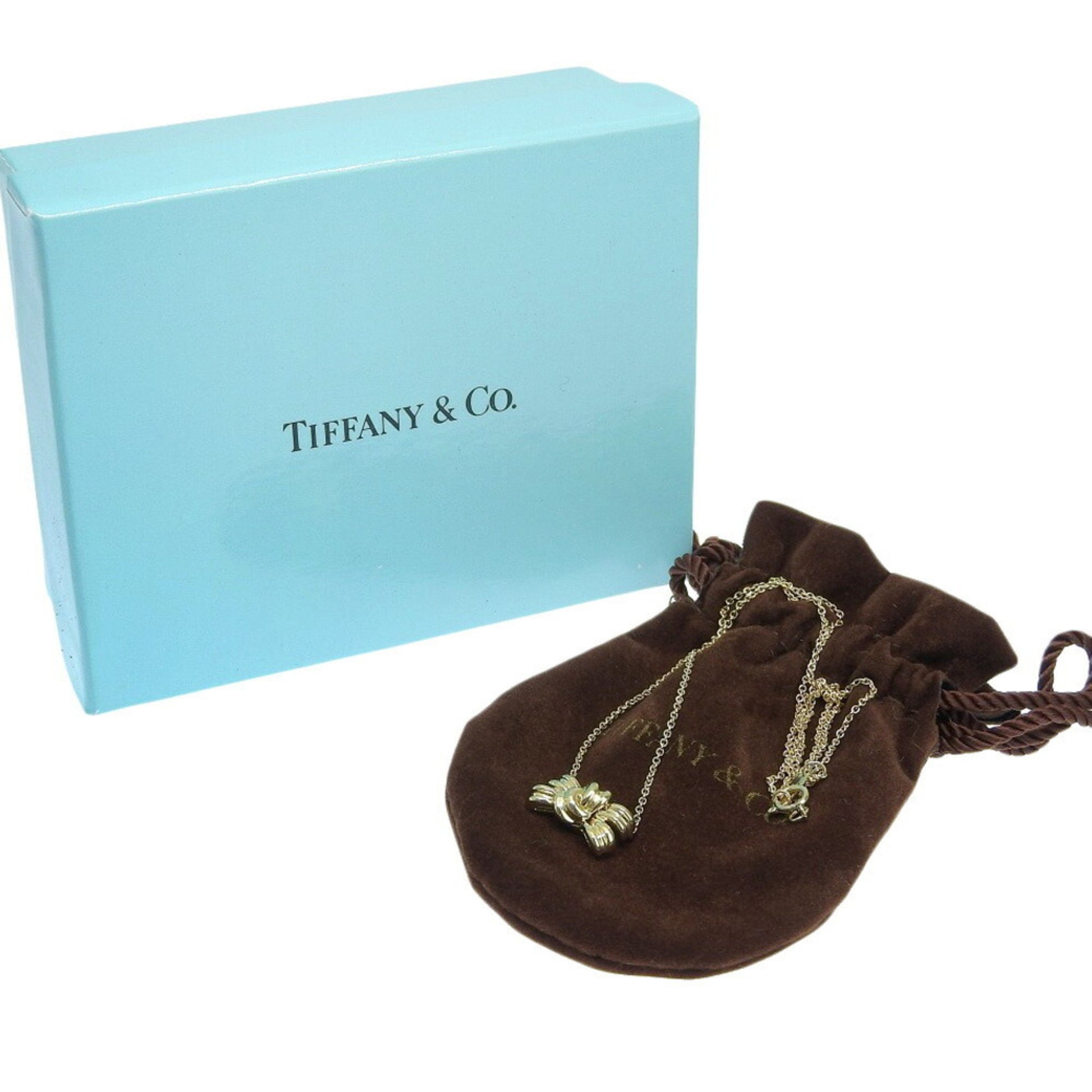 Tiffany & Co Ribbon, Gold, Yellow Gold, necklace