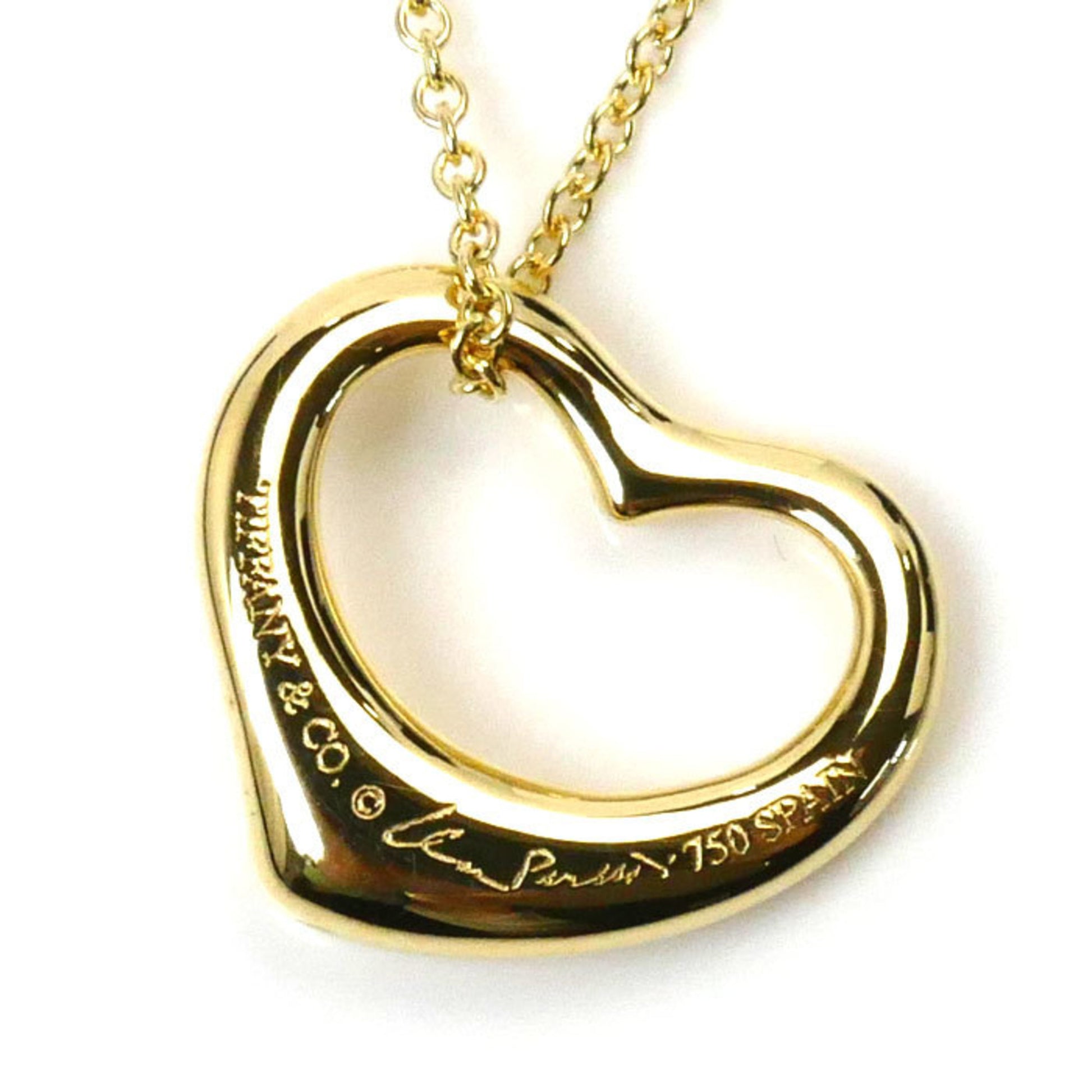 Tiffany & Co Open Heart, Gold, Yellow Gold, necklace