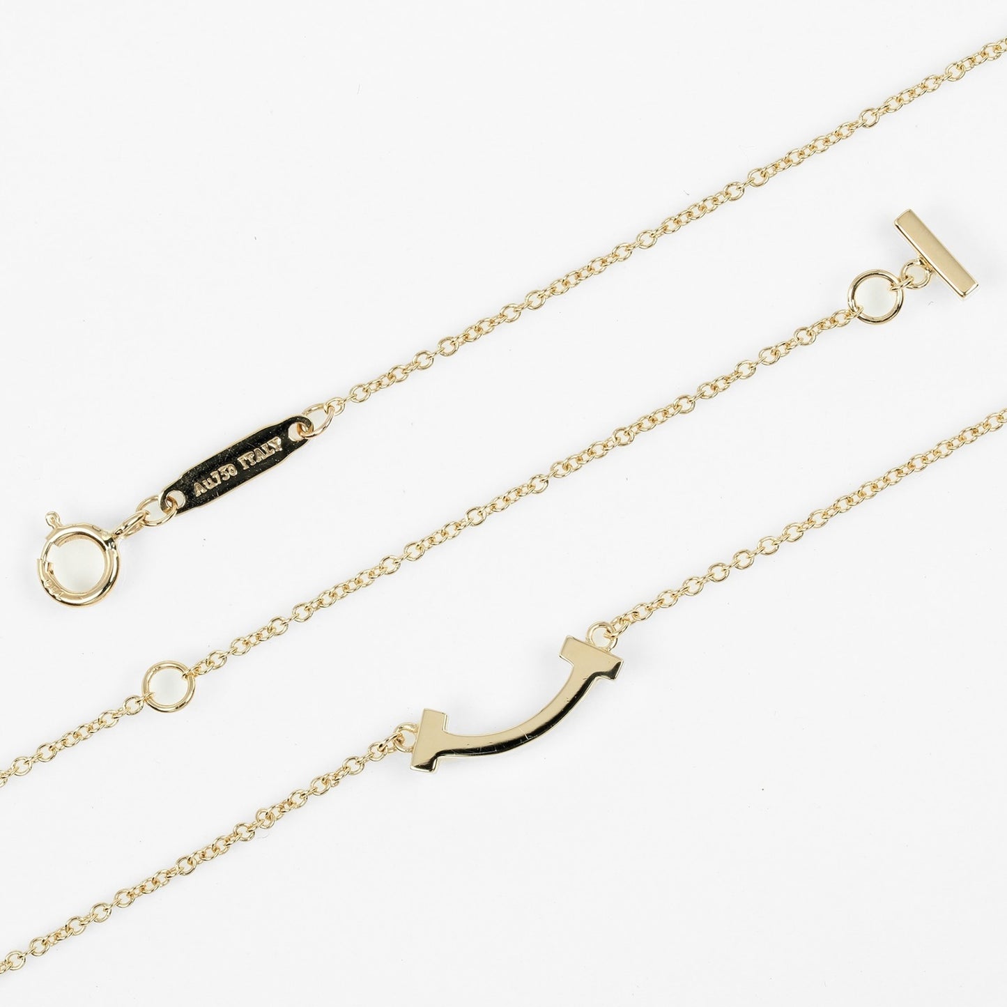 Tiffany & Co T Smile, Gold, Yellow Gold, necklace