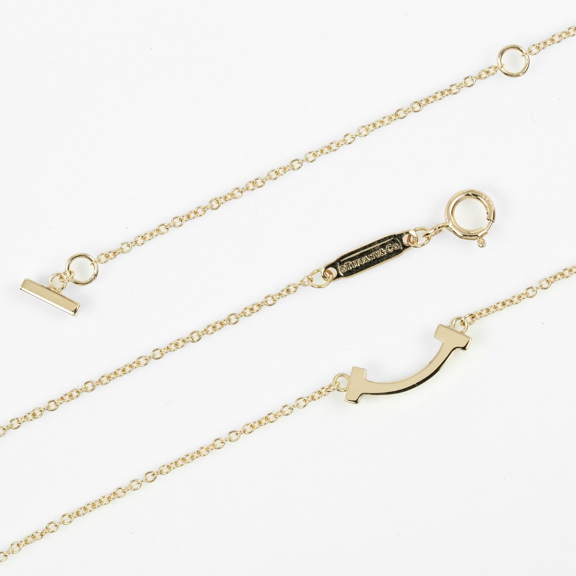 Tiffany & Co T Smile, Gold, Yellow Gold, necklace