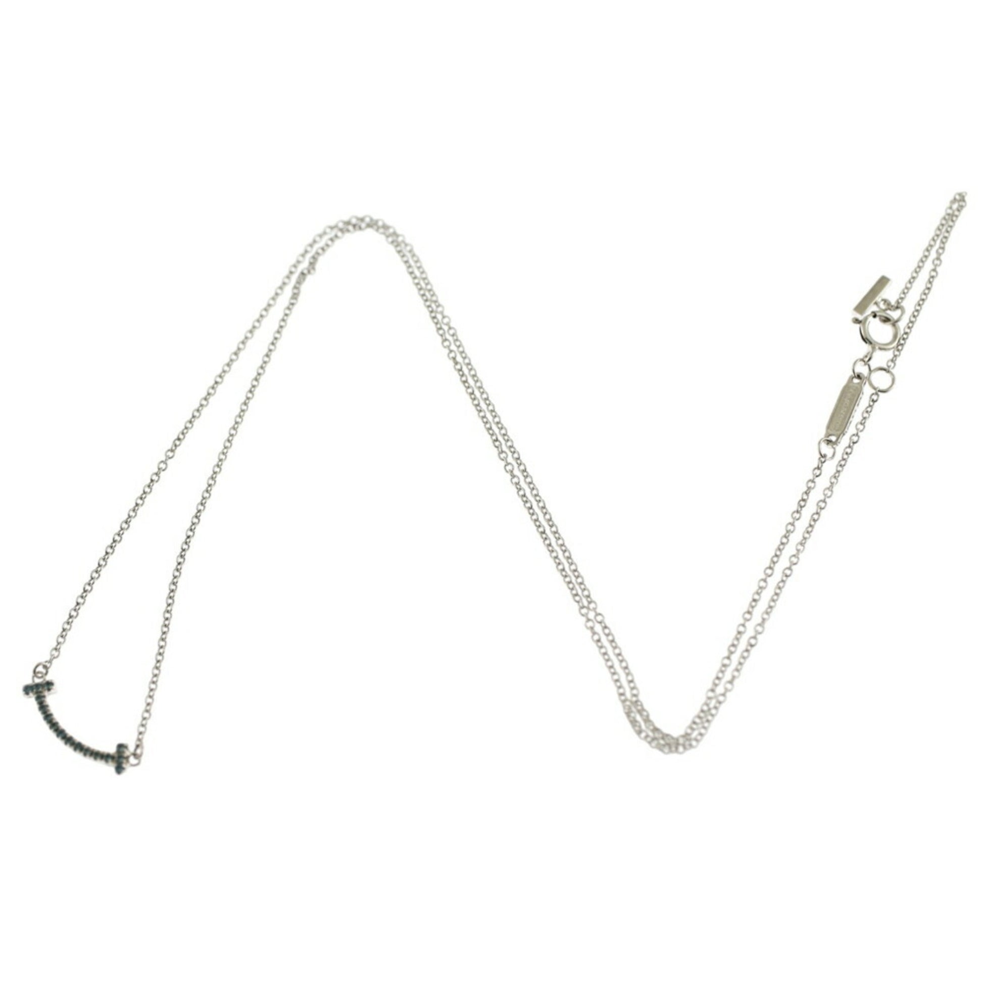 Tiffany & Co T Smile, Gold, White Gold, necklace