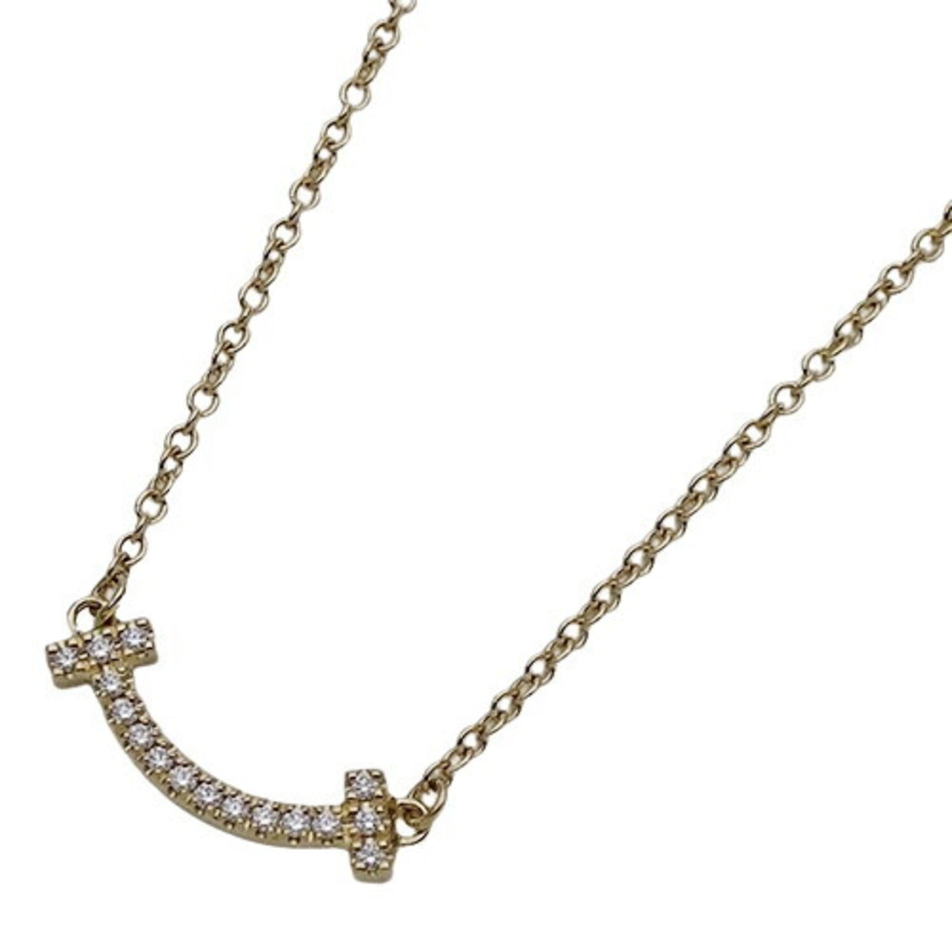 Tiffany & Co T Smile, Gold, Yellow Gold, necklace