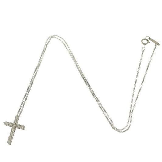 Tiffany & Co Croix, Silver, Platinum, necklace