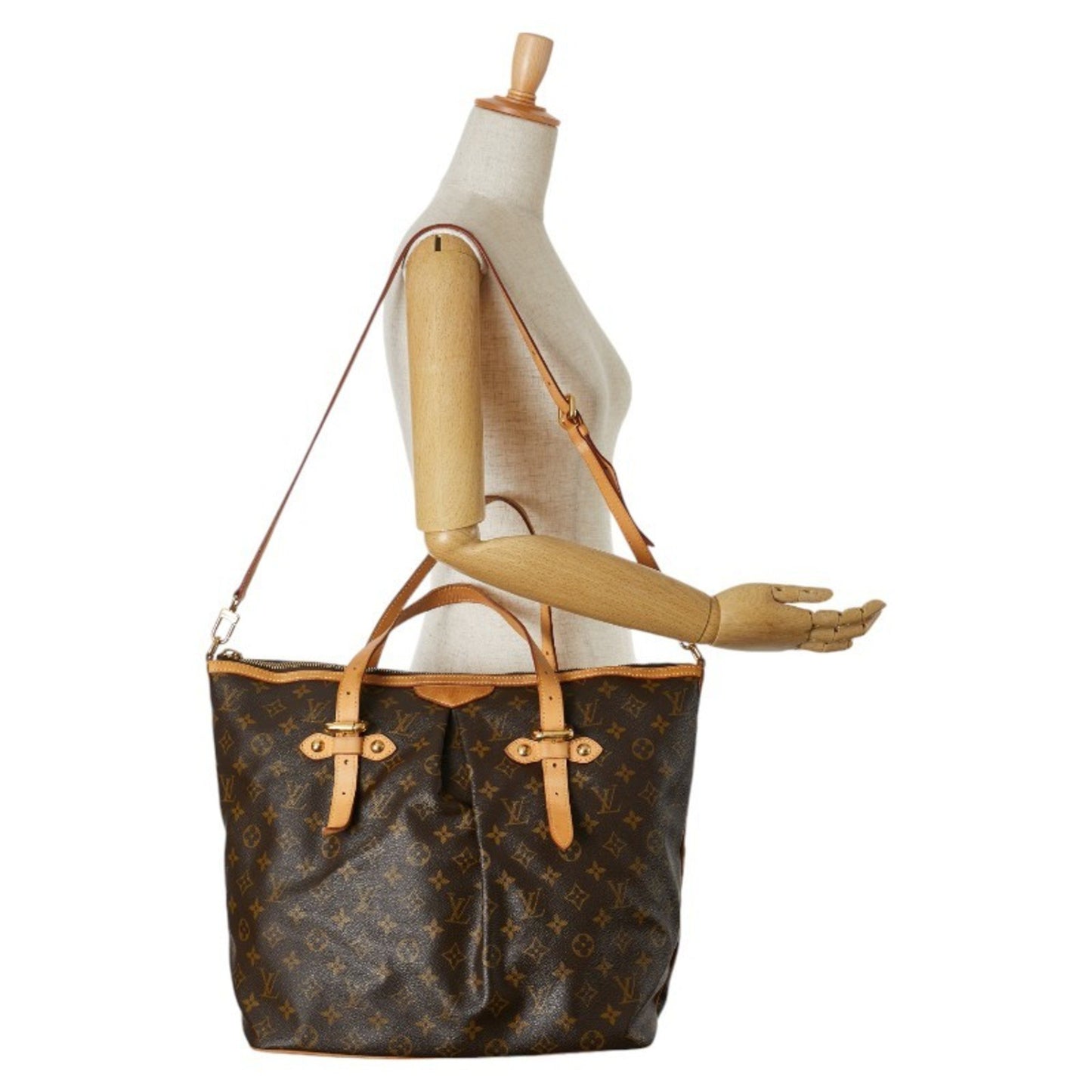 Louis Vuitton Palermo, Brown, Canvas, tote