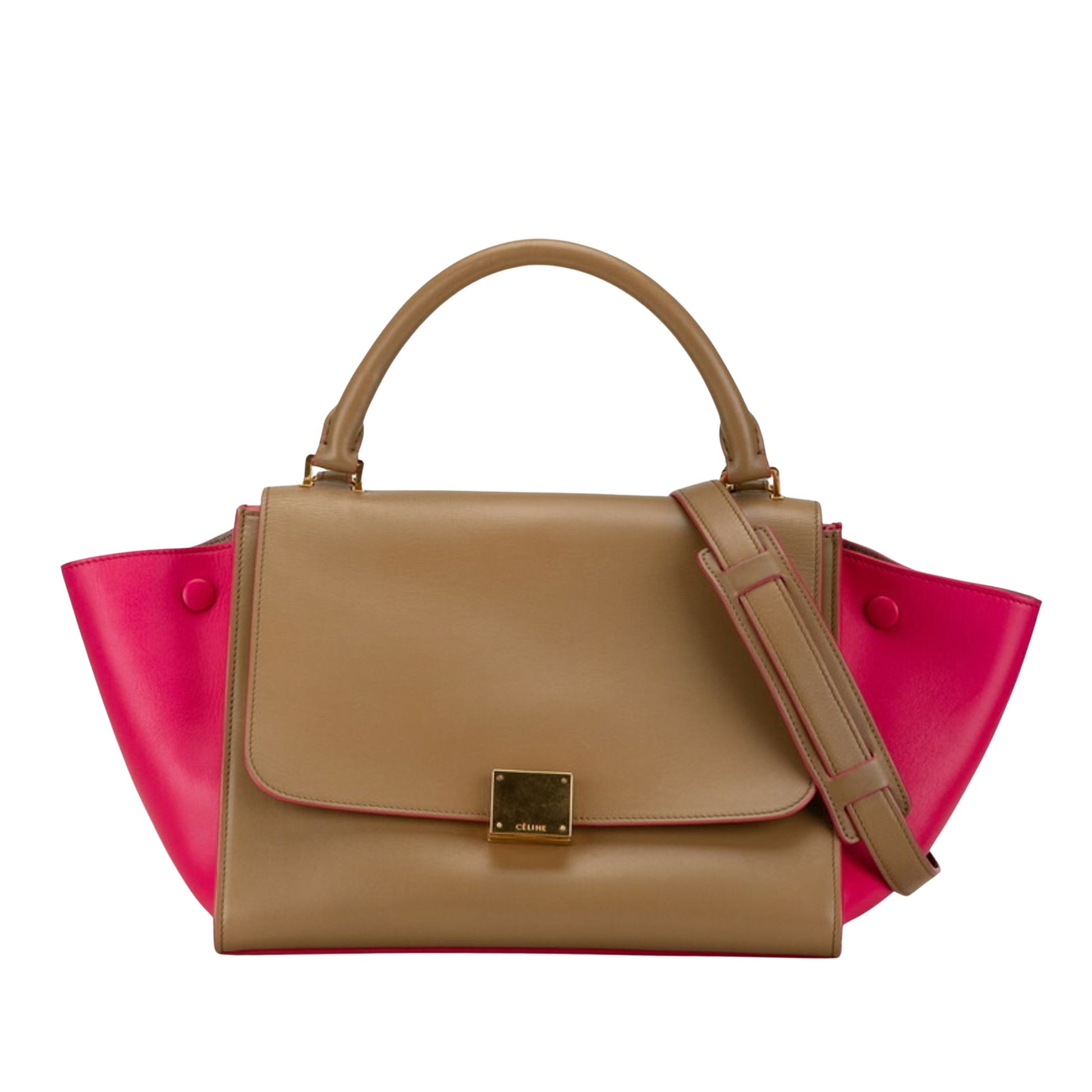 Céline Trapèze, Multicolour, Leather, shoulder