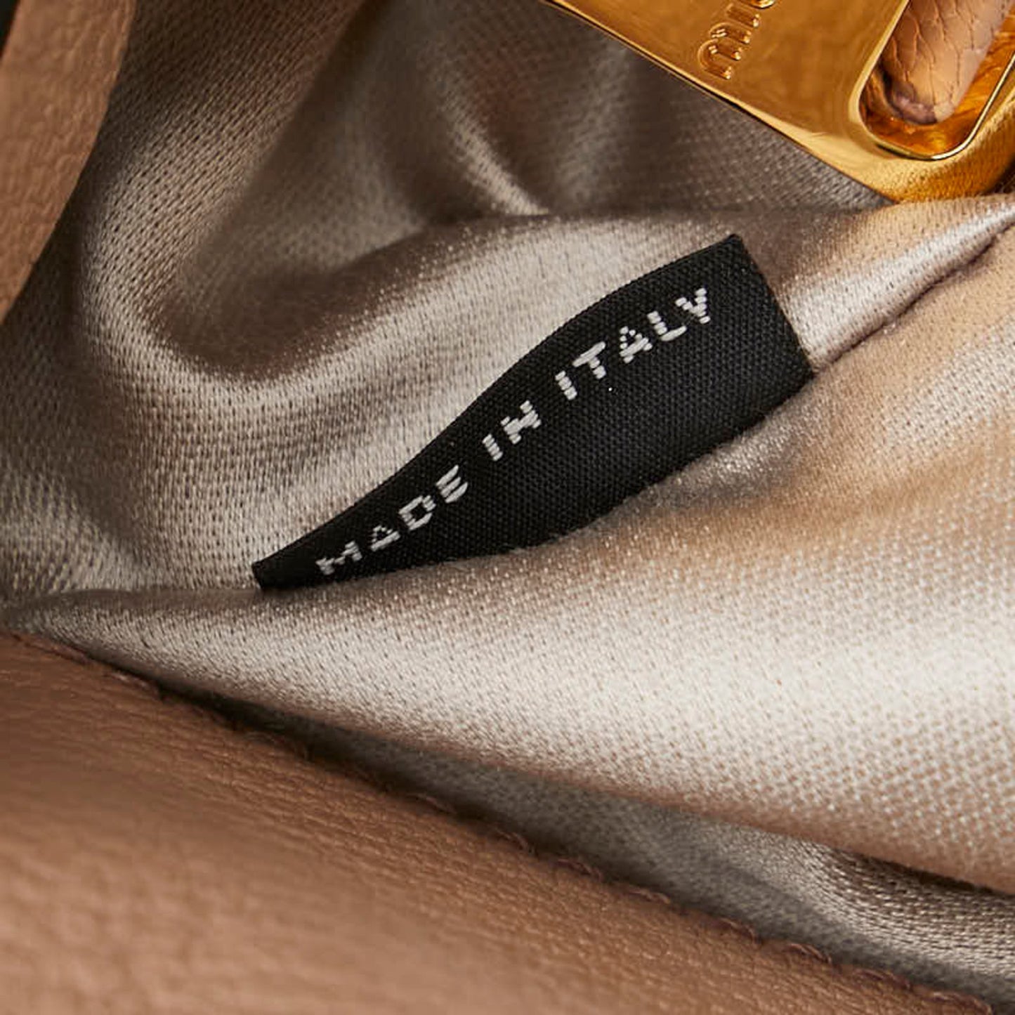 Miu Miu Madras, Beige, Leather, shoulder