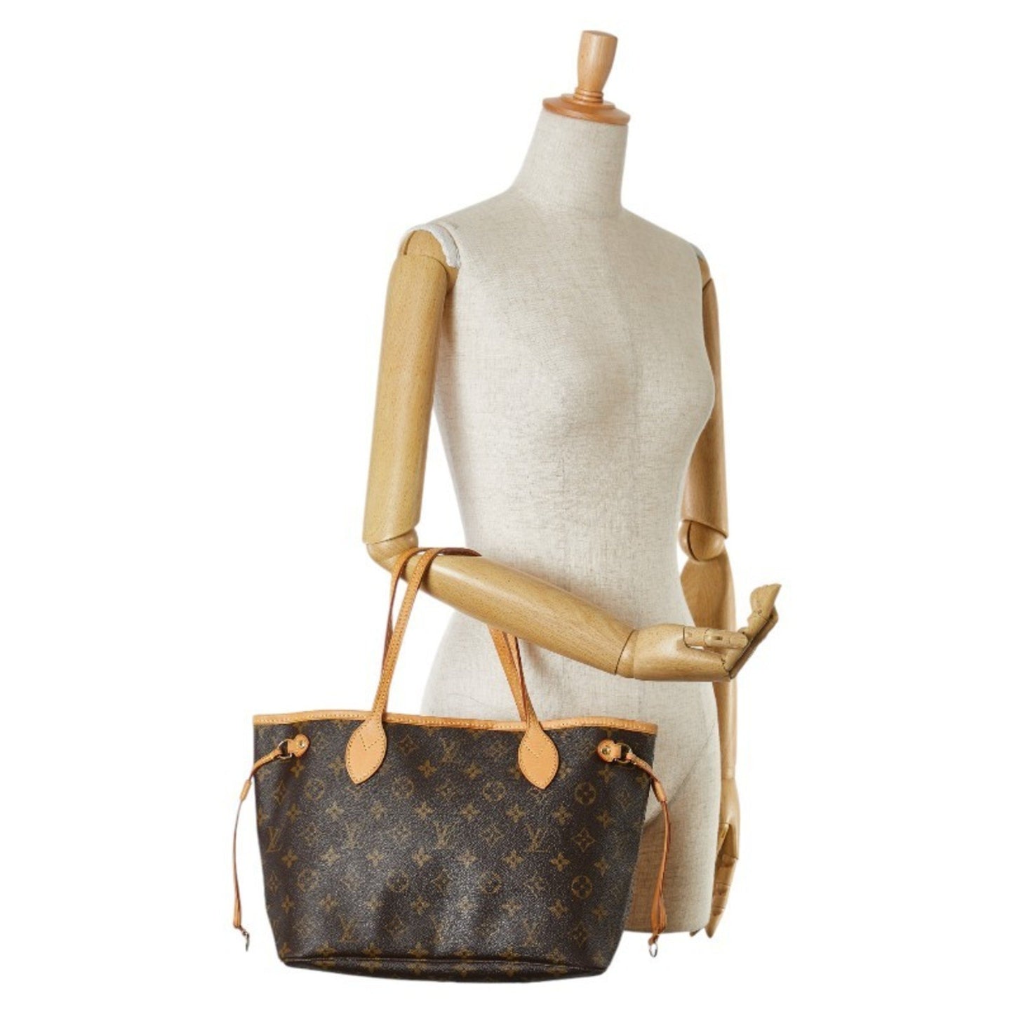 Louis Vuitton Neverfull PM, Brown, Canvas, handbag