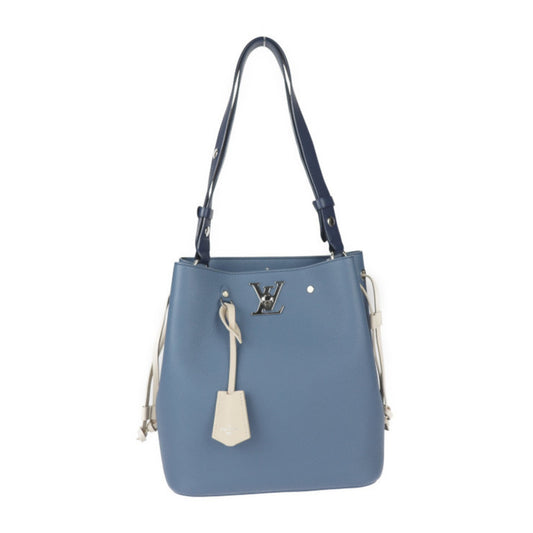 Louis Vuitton Lockme Bucket, Blue, Leather, shoulder