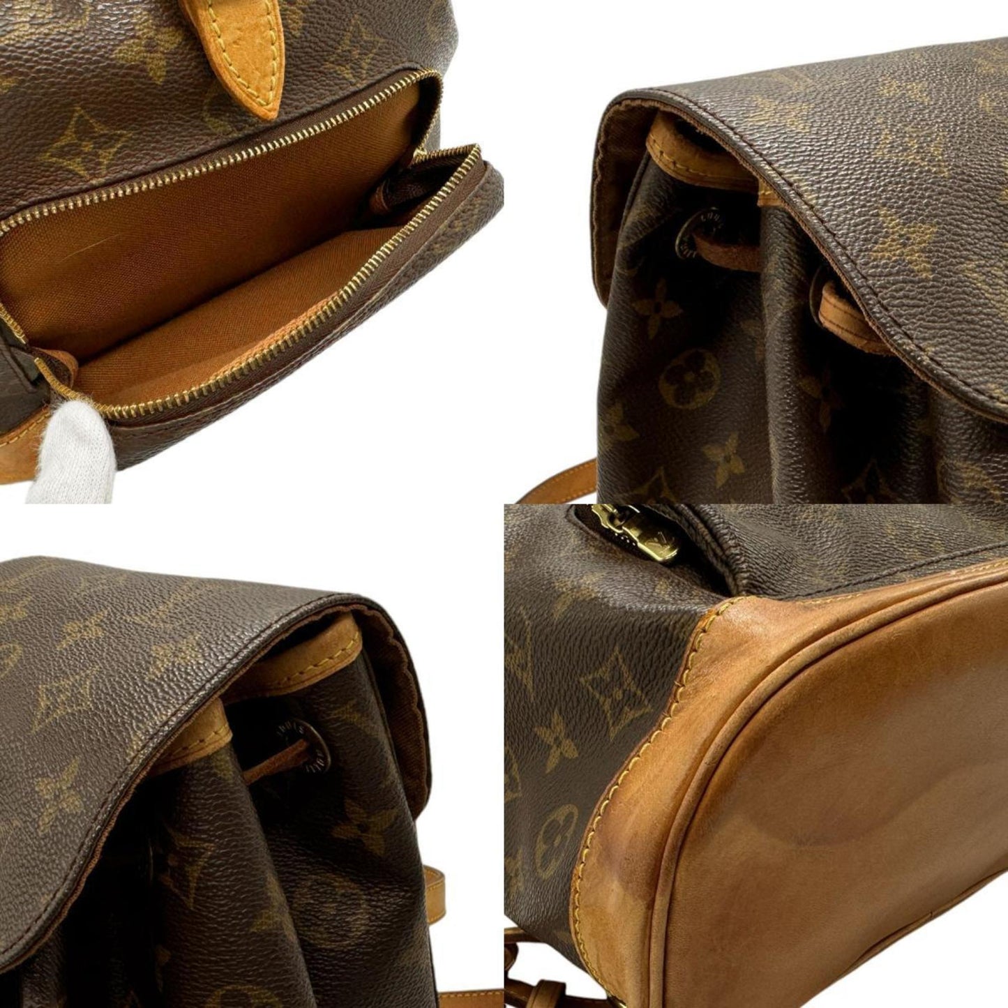 Louis Vuitton Montsouris, Brown, Canvas, backpack