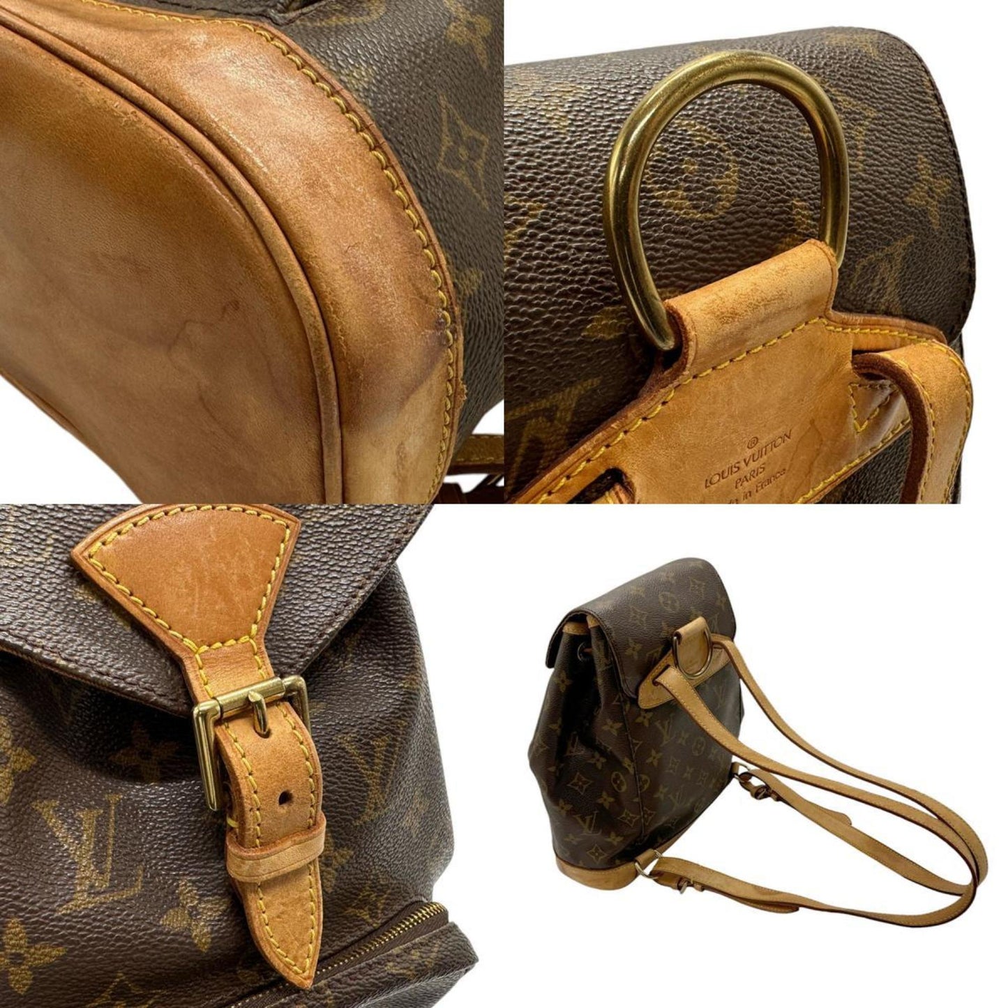 Louis Vuitton Montsouris, Brown, Canvas, backpack