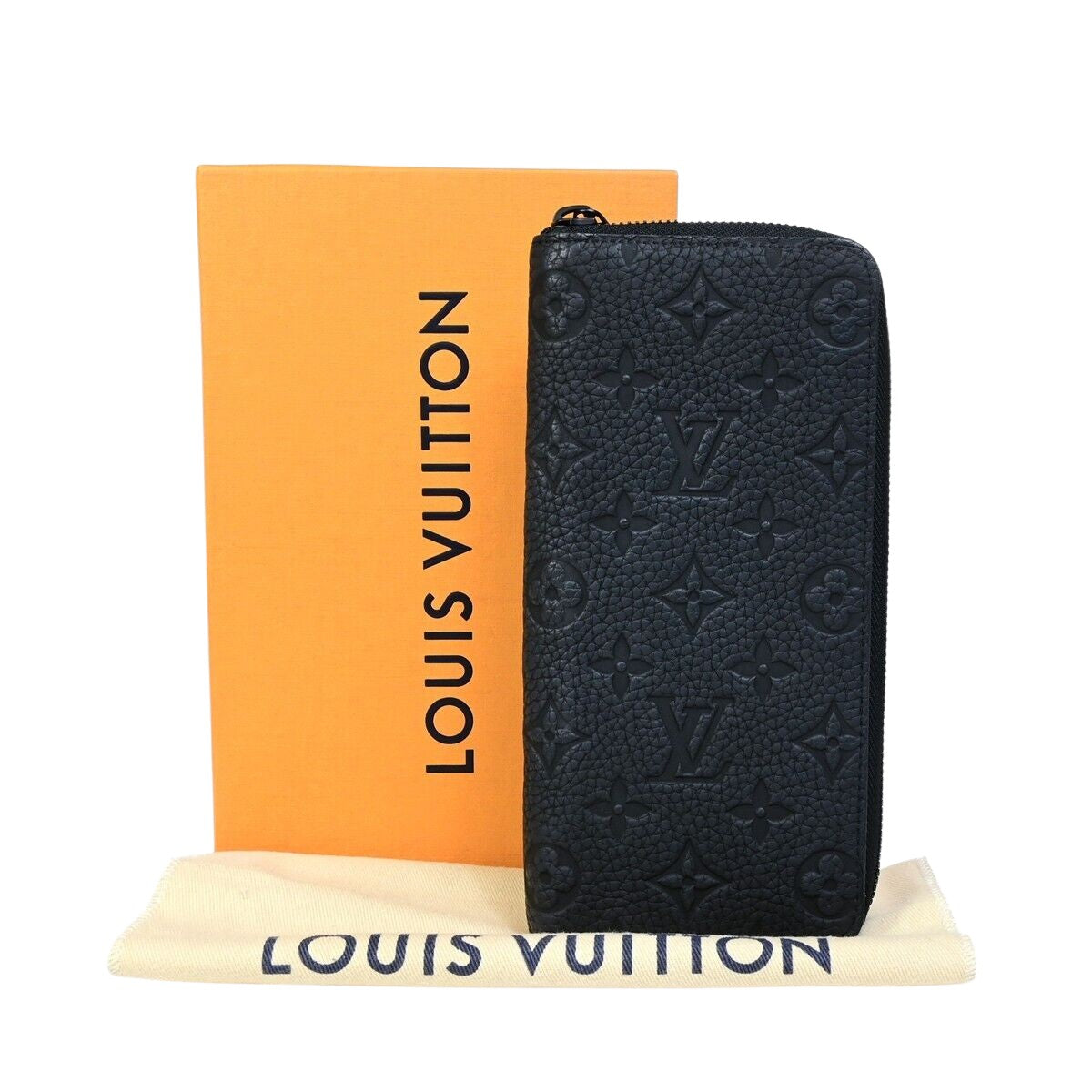 Louis Vuitton Zippy, Black, Leather, wallet