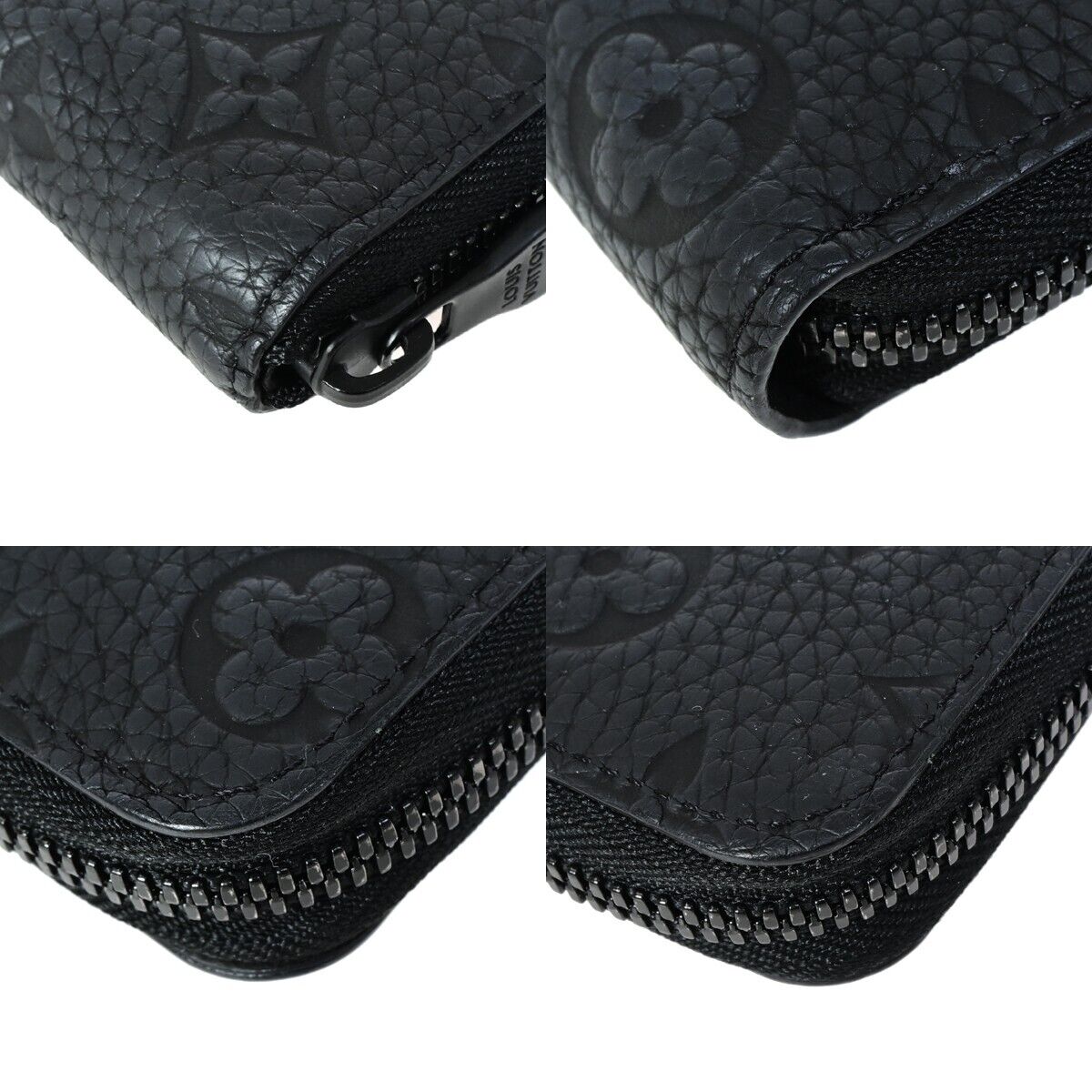 Louis Vuitton Zippy, Black, Leather, wallet