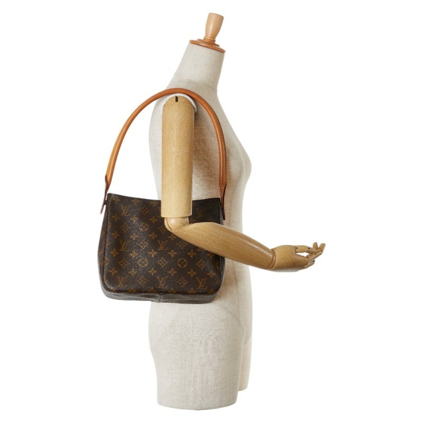 Louis Vuitton Looping MM, Brown, Canvas, handbag