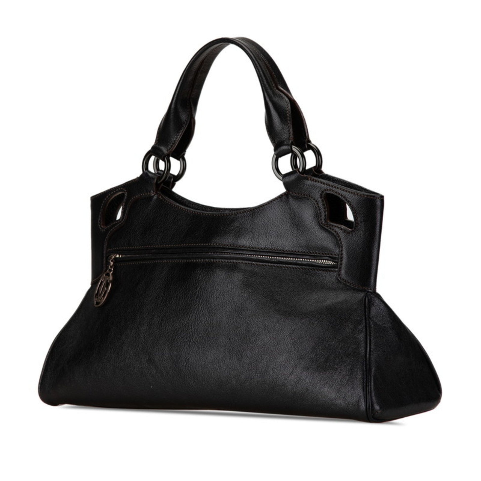 Cartier Marcello, Black, Leather, handbag