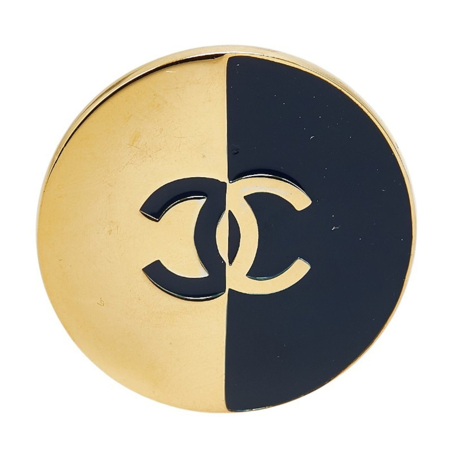 Chanel Coco Mark, Black, Gold Plated, brooch