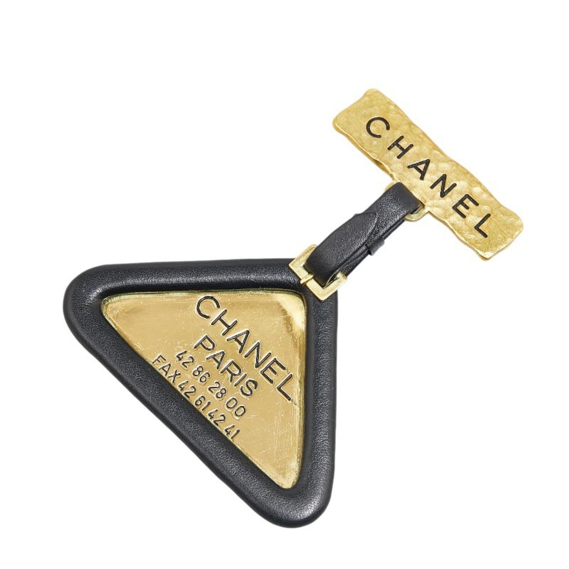 Chanel, Black, Leather, brooch