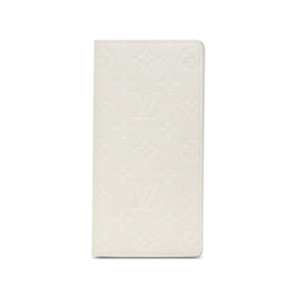 Louis Vuitton Brazza, White, Leather, wallet
