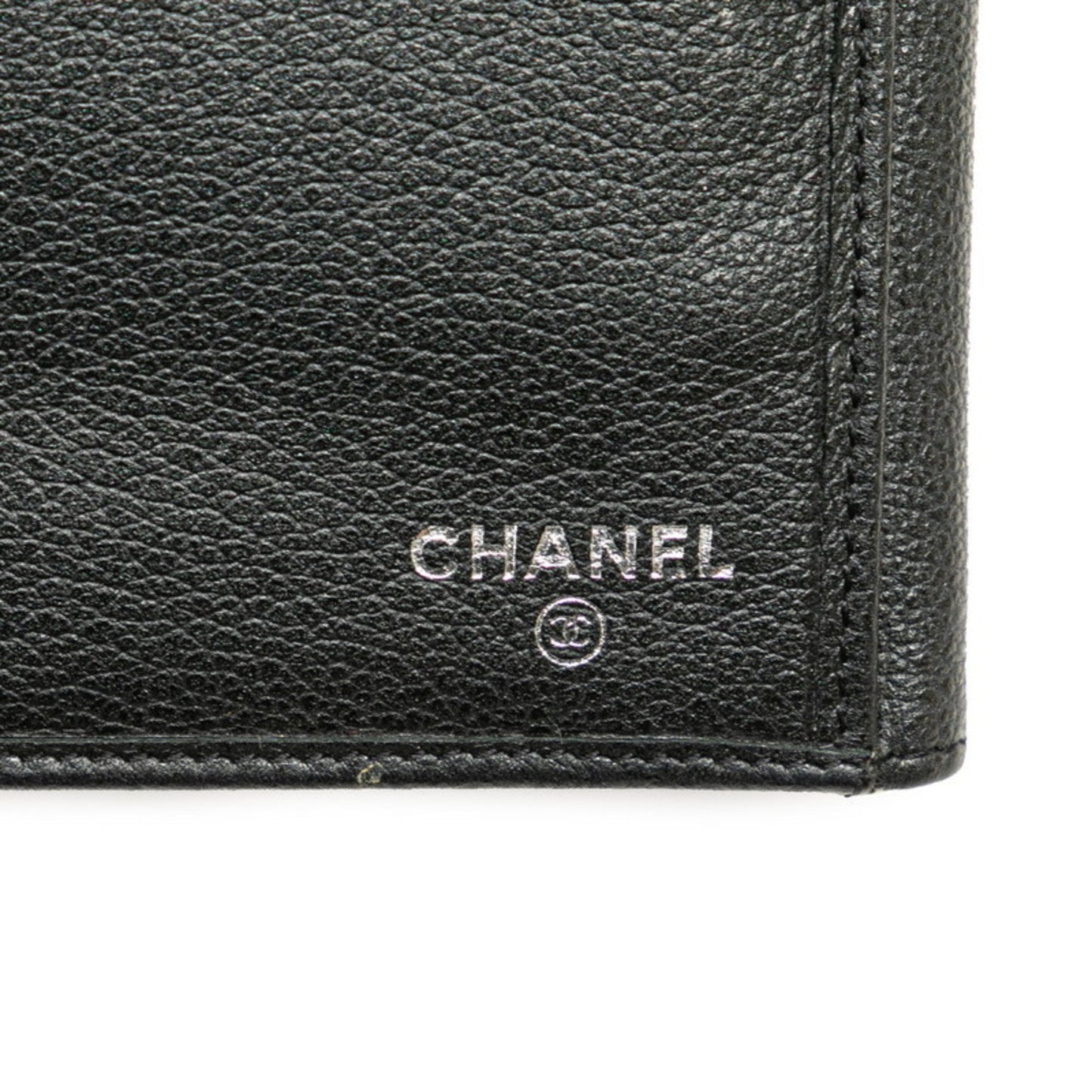 Chanel Camellia, Black, Leather, wallet