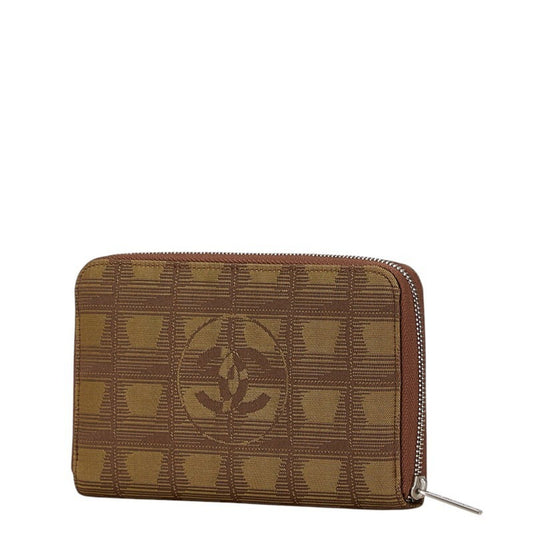 Chanel Travel line, Khaki, Canvas, wallet