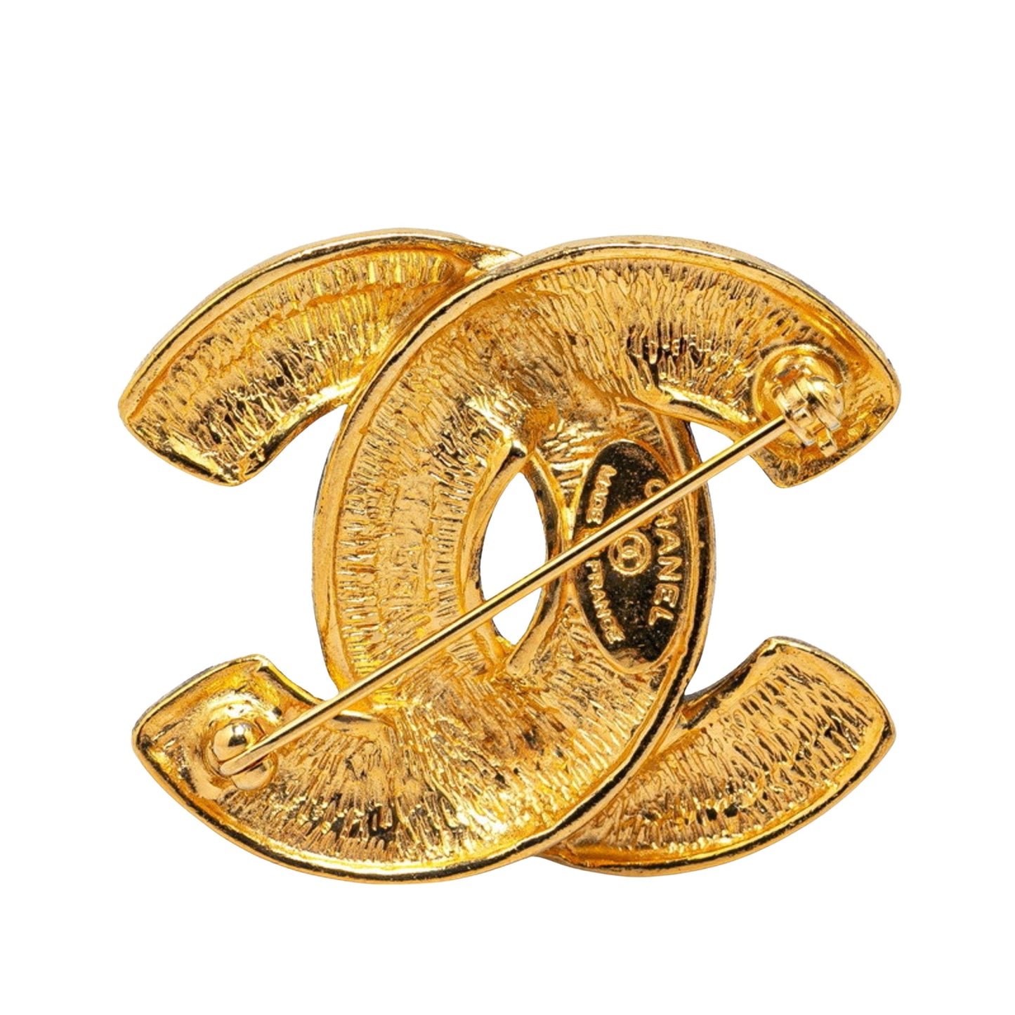 Chanel Logo CC, Gold, Gold Plated, brooch