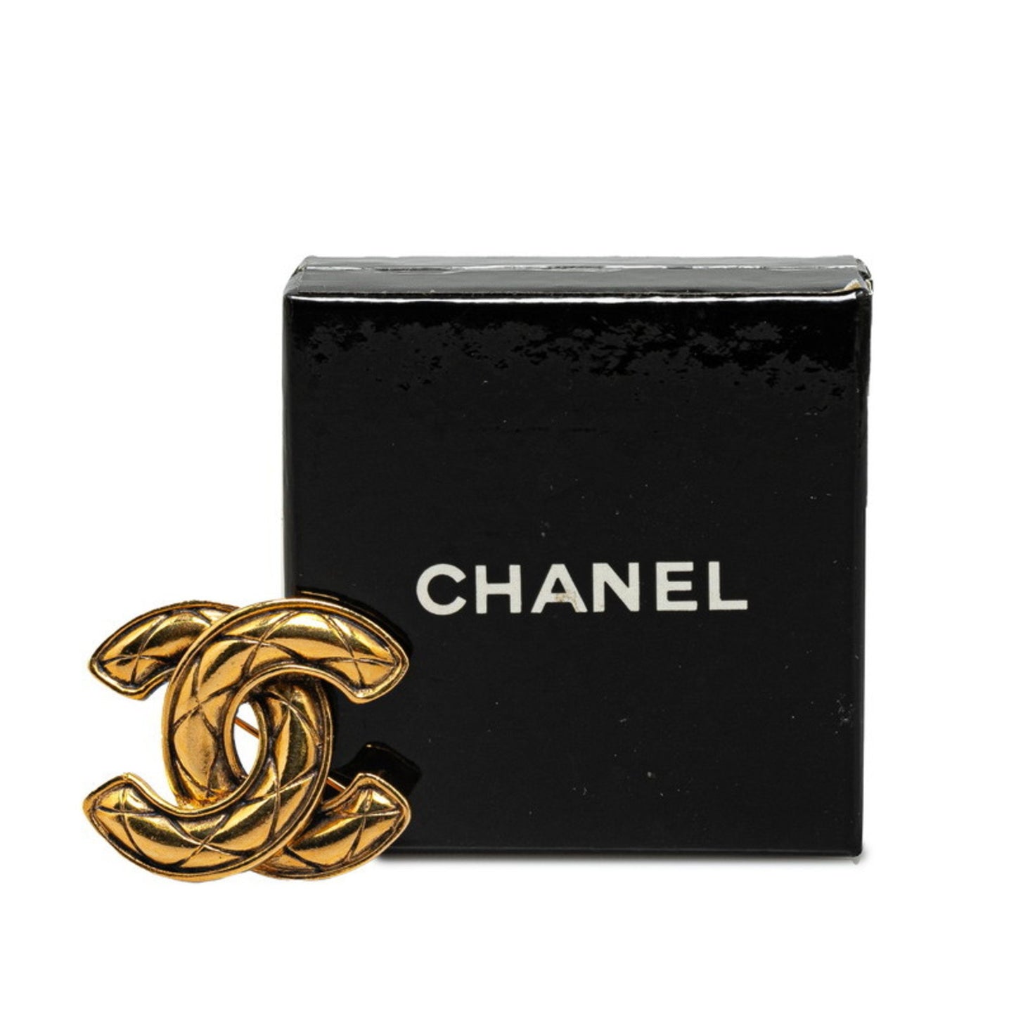 Chanel Logo CC, Gold, Gold Plated, brooch