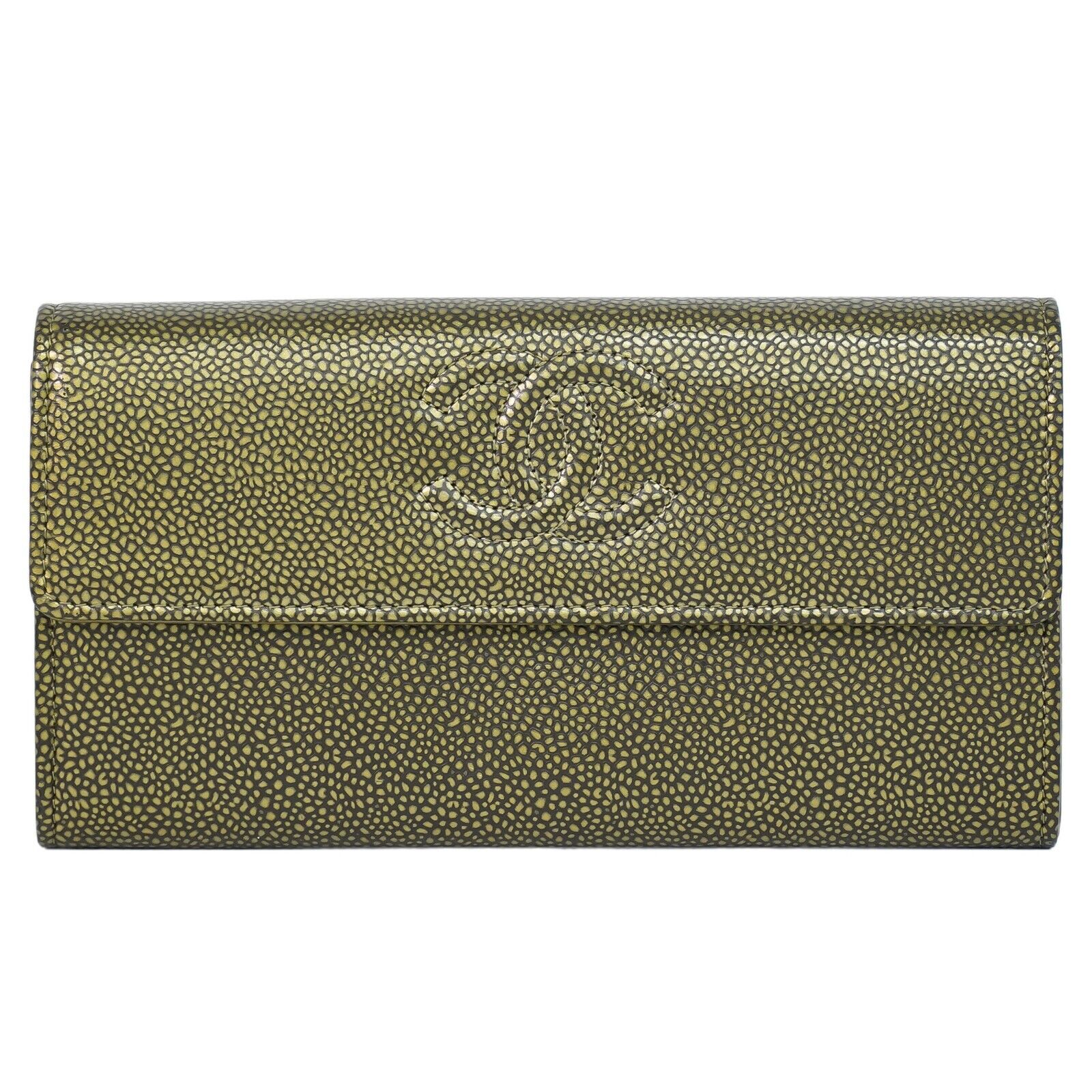 Chanel, Gold, Leather, wallet